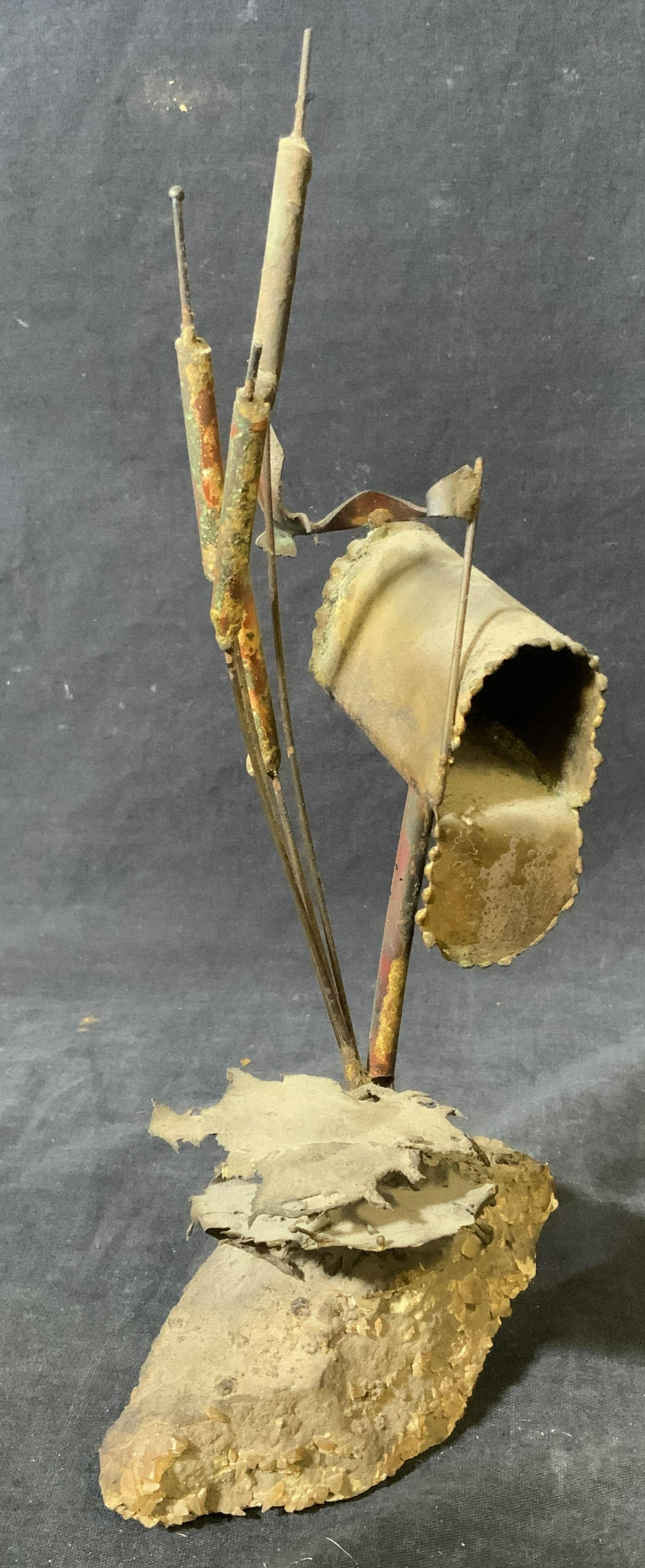 Metal & Stone Mailbox Sculpture (1 of 7)