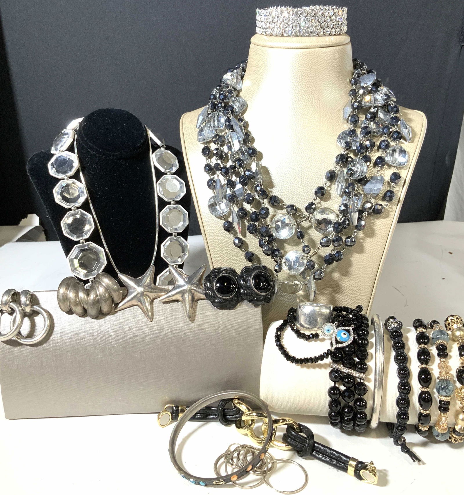 Lrg Lot Jewelry, Sterling Earrings, Beaded Fashion (1 of 9)