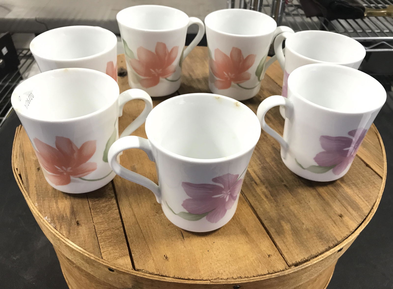 Lot 7 CORNINGWARE Mugs in Vntg Wood Box (1 of 6)