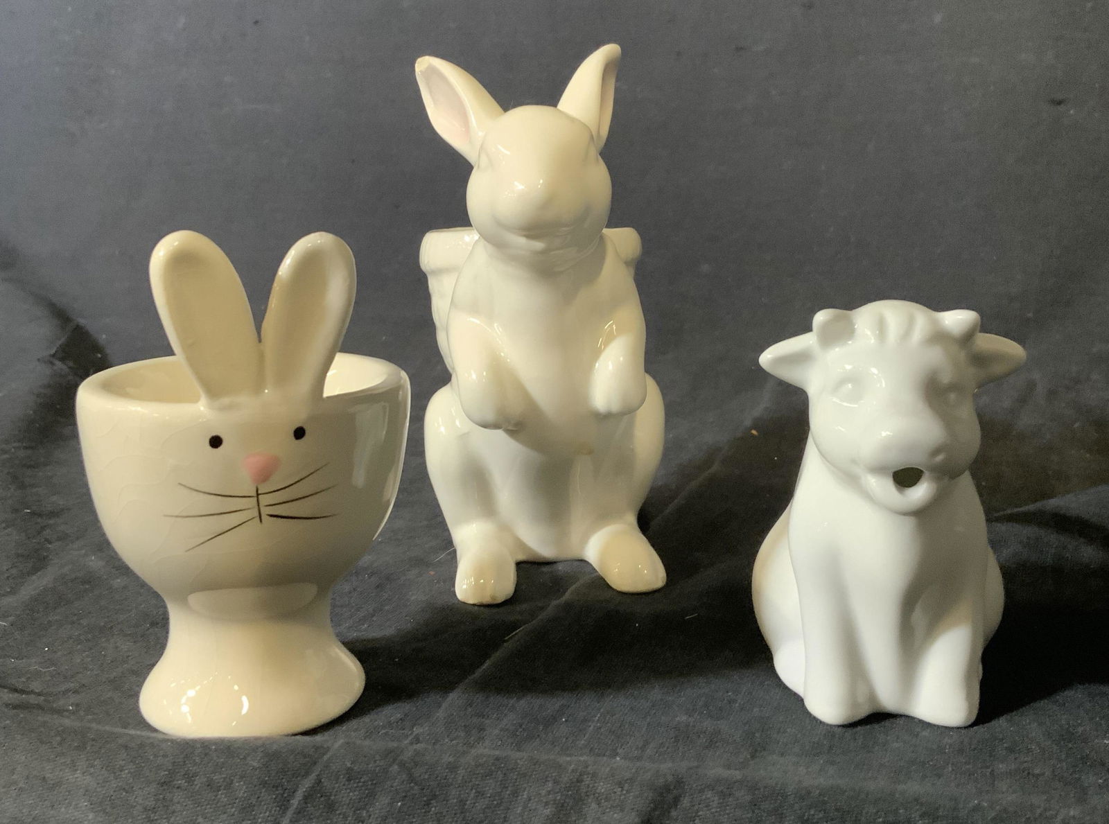 Lot of 3 Ceramic Creamer & Rabbit Egg Cups (1 of 7)