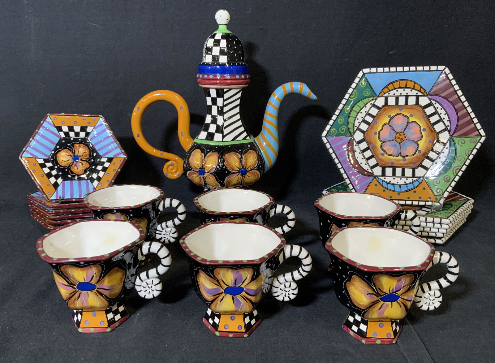 Set 19 CHARMA DESIGNS Ceramic Teaset (1 of 8)