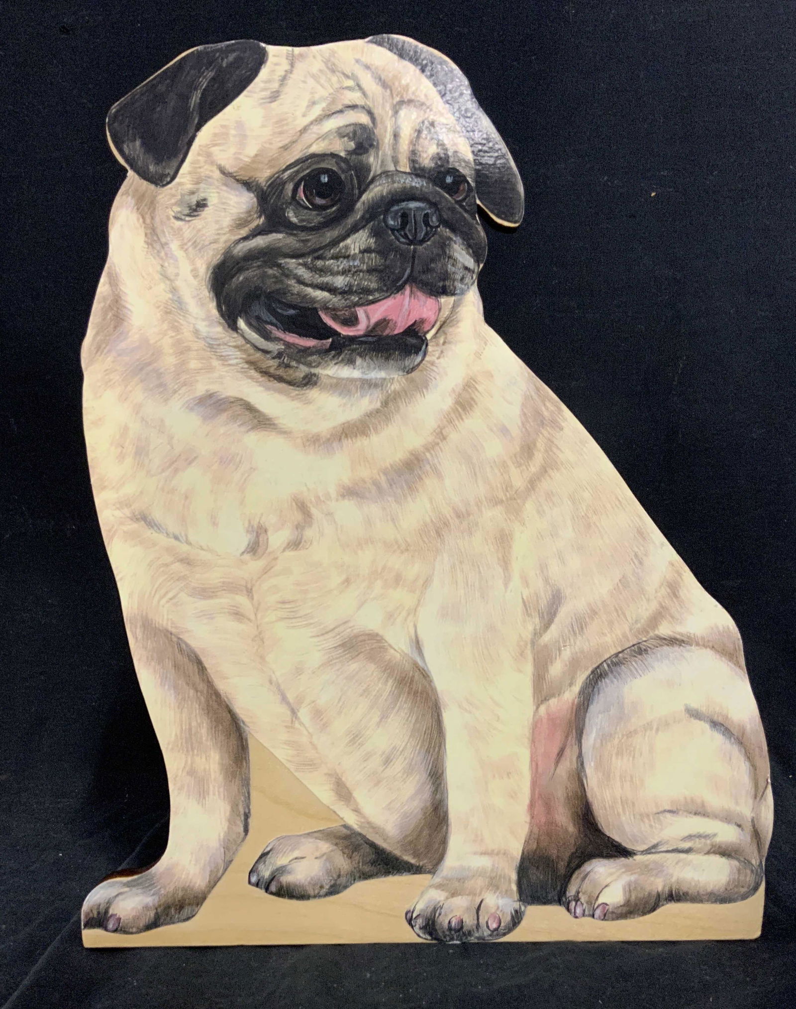 Pug Dog Wooden Doorstop (1 of 5)