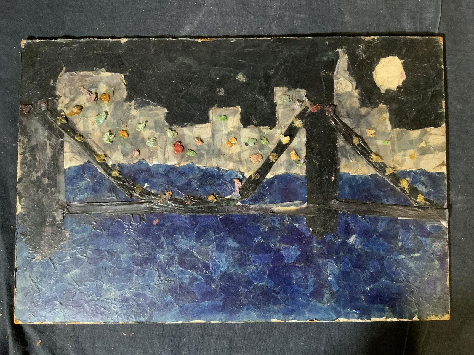 Mixed Media Collage of a Bridge (1 of 5)