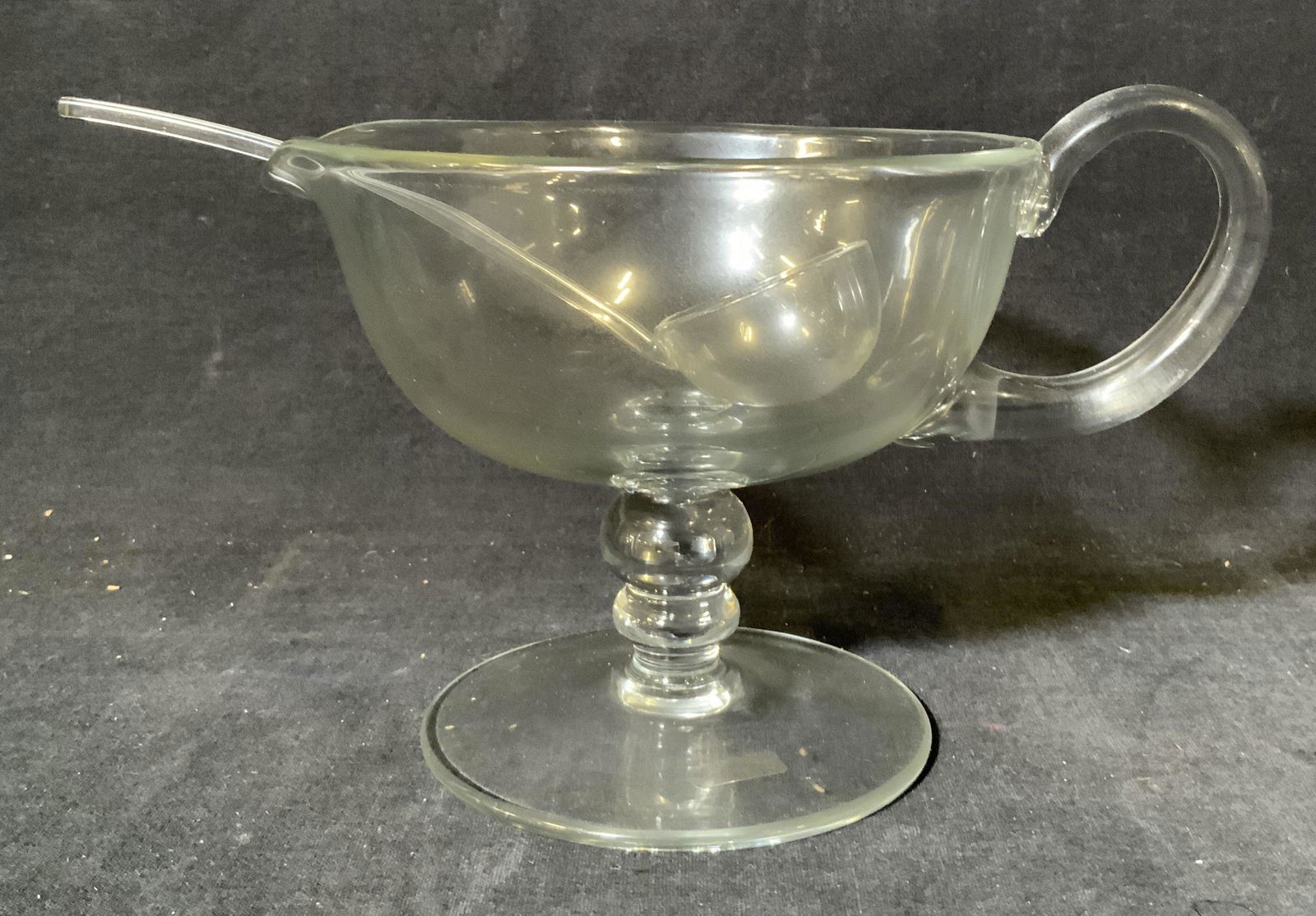 Romanian Glass Serving Dish & Spoon (1 of 6)