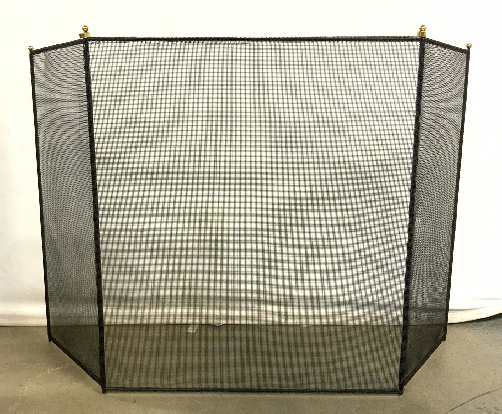 Vintage 3 Panel Metal Fireplace Screen (1 of 7)