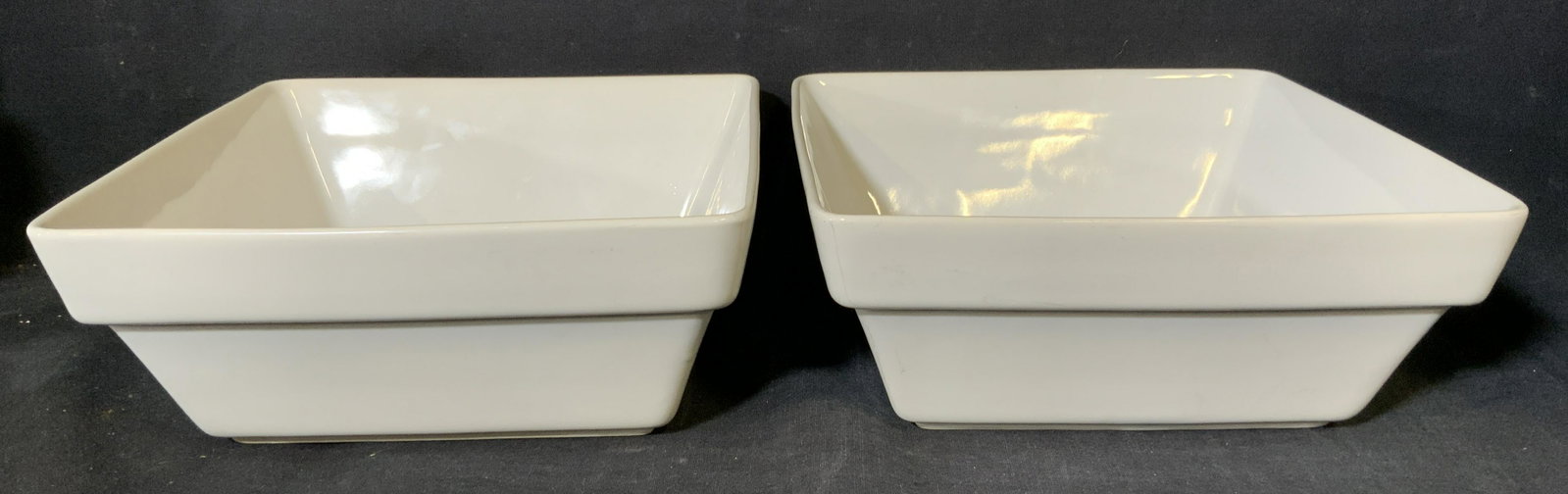 Lot 2 REPLUS Ceramic Bowls: Lot 2 REPLUS Ceramic Bowls, inscriptions read ‘Replus’, both measure 3 3/8 inches tall x 8 inches wide, surface wear to bowls, REPLUS, ceramic, bowls, tableware, decorative arts, tabletop accessor
