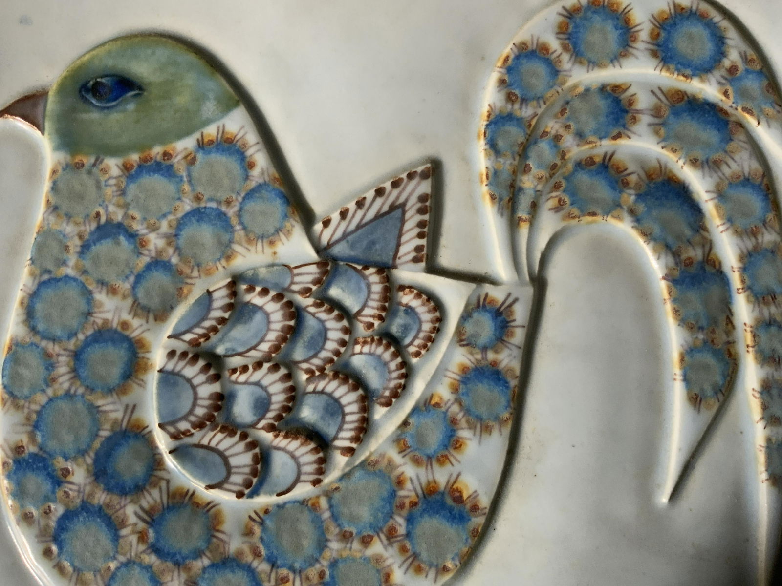 Signed Decorative Ceramic Bird Tile (1 of 4)