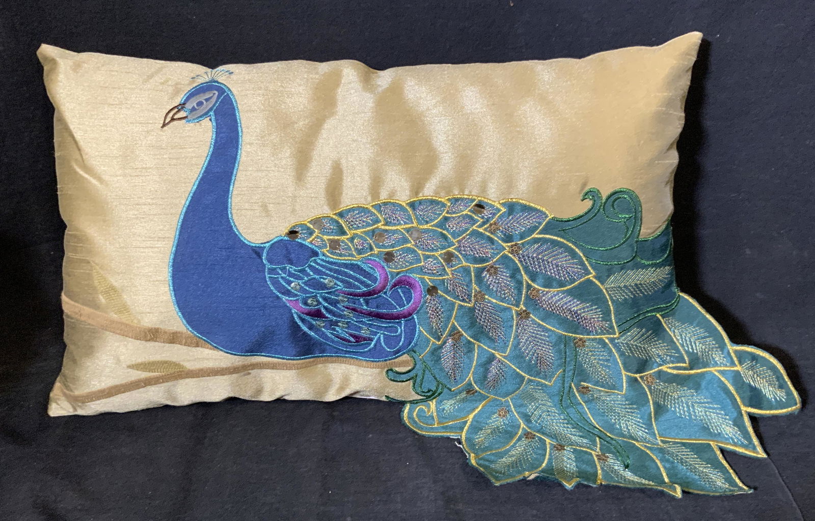 THRON Embroidery Peacock Throw Pillow (1 of 6)