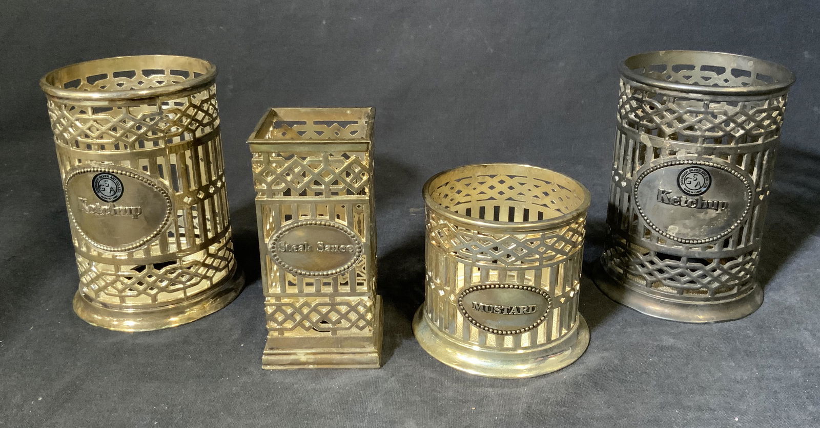 Set 4 GODINGER Silverplated Condiment Holders (1 of 5)