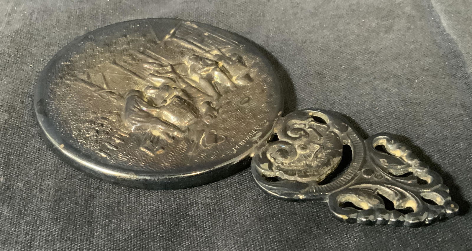 Hand Held Vanity Metal Mirror (1 of 6)