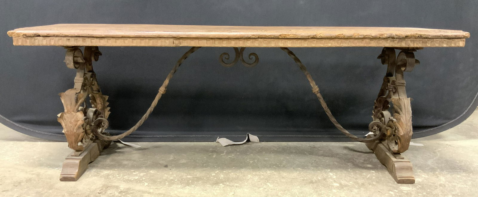 Antique Wood & Iron Bench (1 of 9)