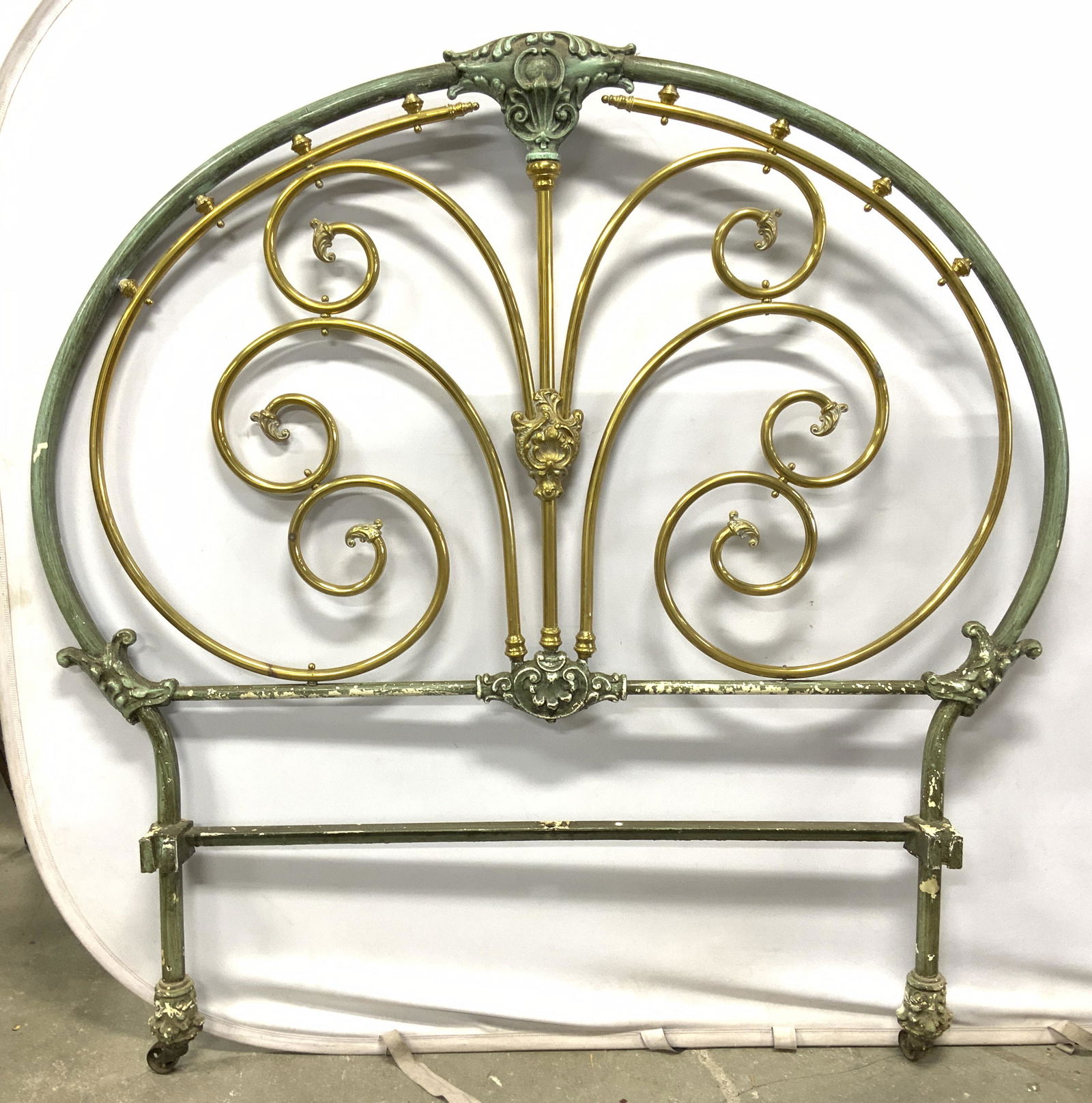 Vintage Brass Headboard W Ornate Detail