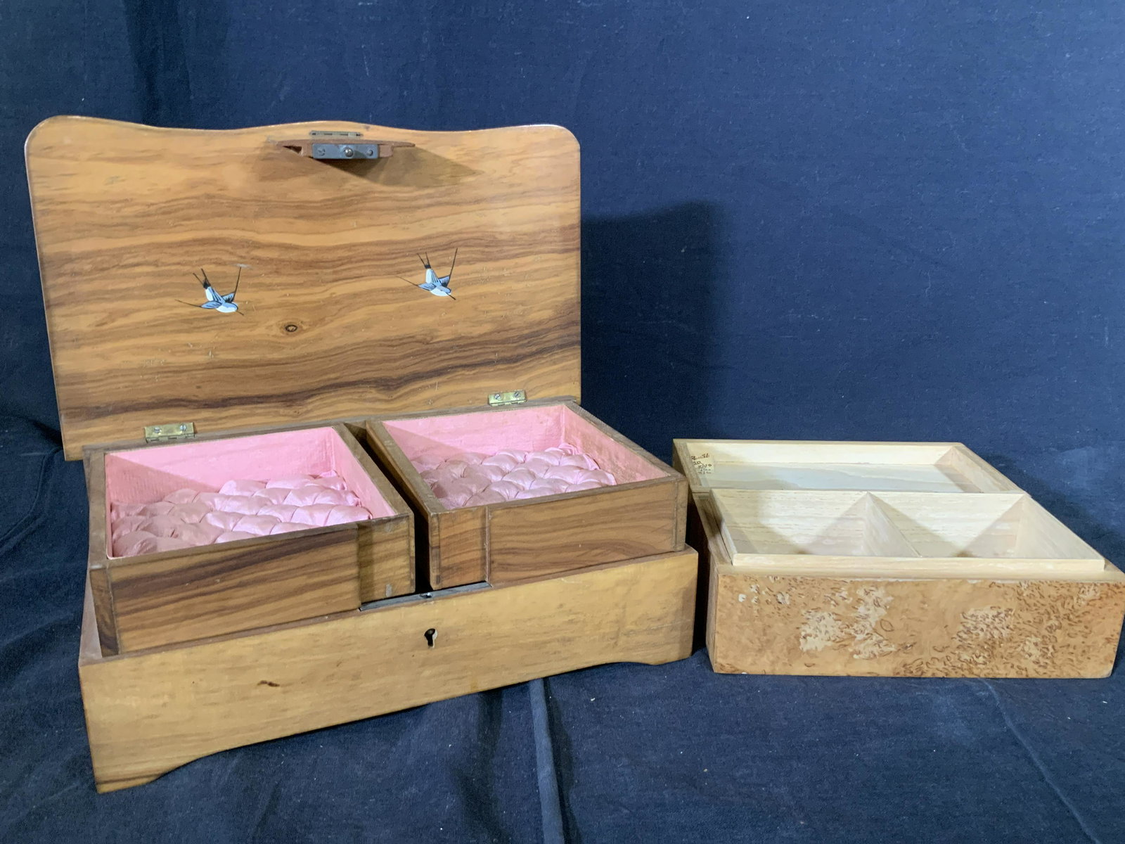 Vtg Handmade Wood Jewelry Boxes, Harrods, Italy (1 of 11)