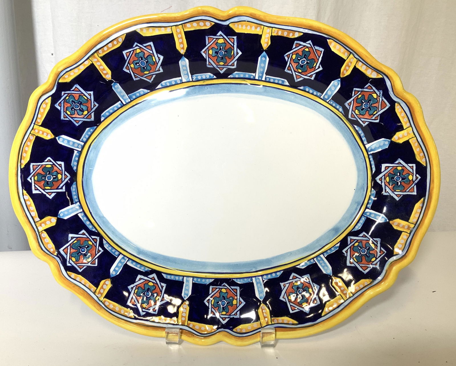 Italian Made Judaica Ceramic Platter, Italy (1 of 6)