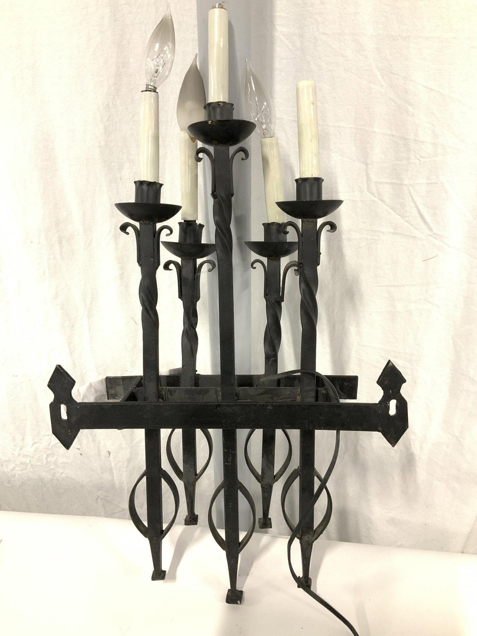 Chamber Candle Wall Lighting, 5 Pillar w Cord Plug (1 of 10)