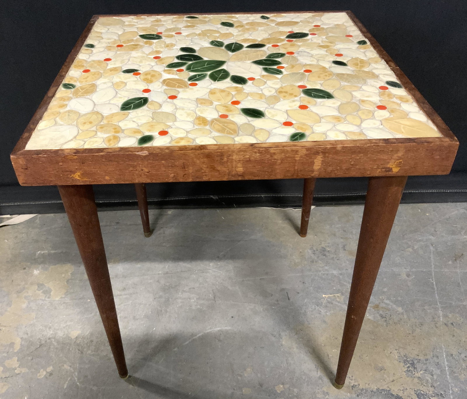 Vintage Mosaic Top Wood Side Table (1 of 8)
