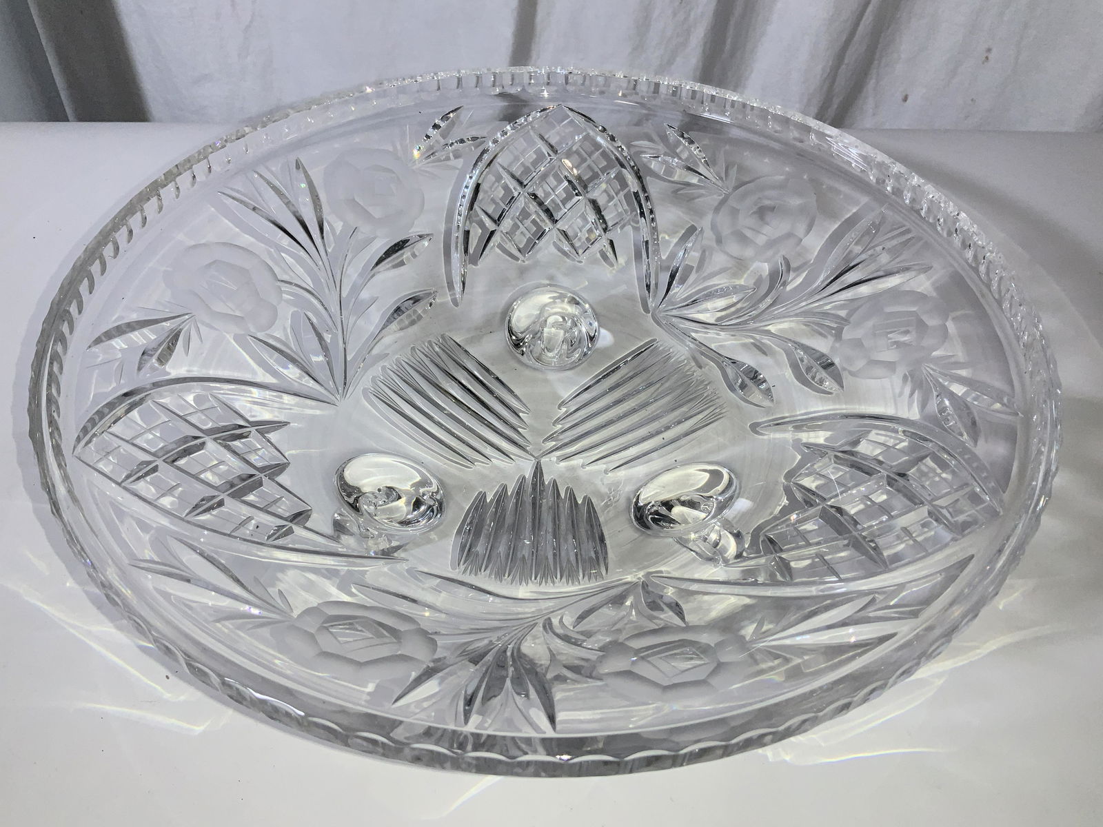 Cut Crystal Centerpiece Footed Bowl (1 of 7)