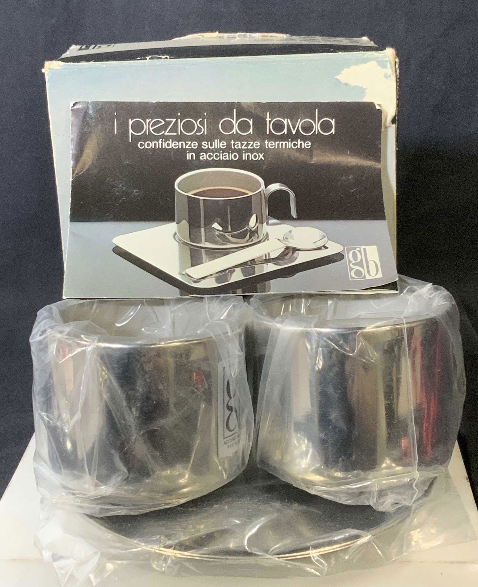 NIB Set 4 gb Stainless Steel Thermic Cups, Italy (1 of 7)