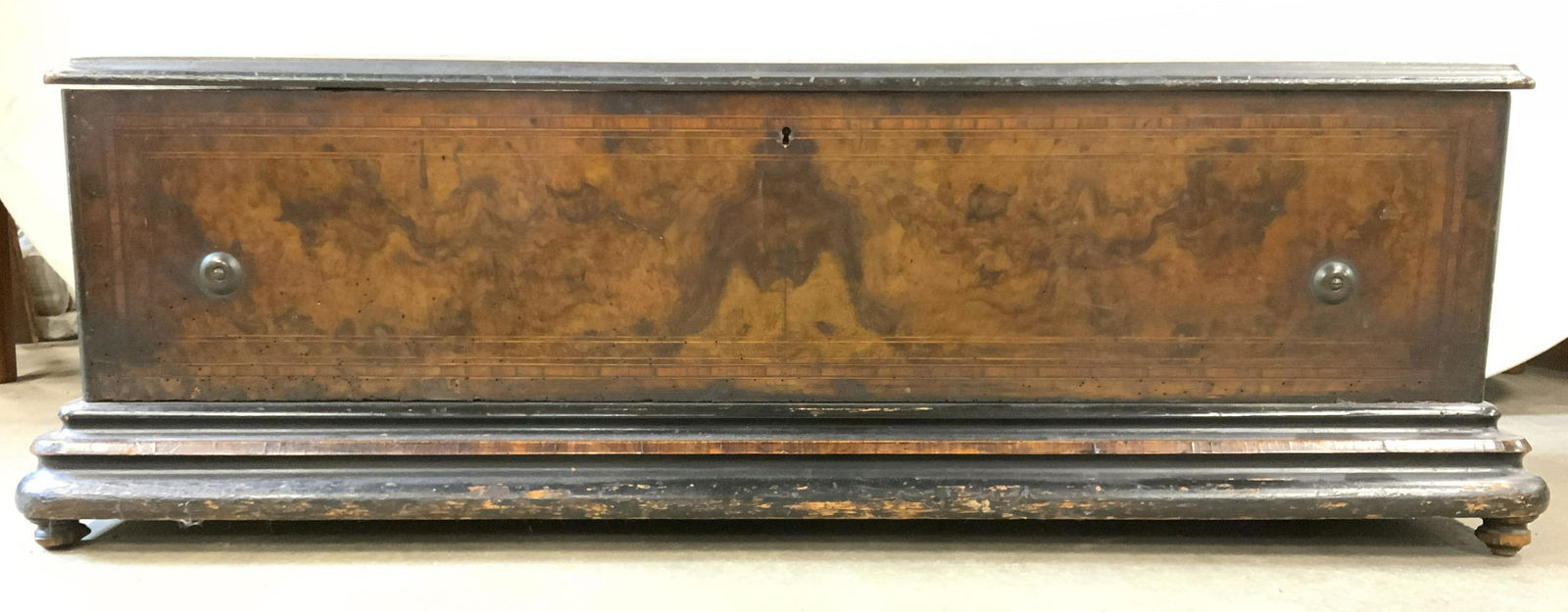 Antique Low Carved Wooden Chest (1 of 9)