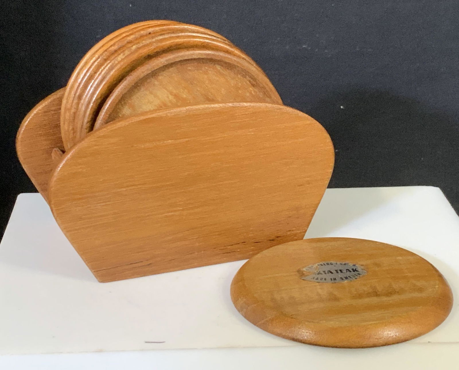 Mid Century Modern AKTA TEAK Coaster Set 10 (1 of 6)