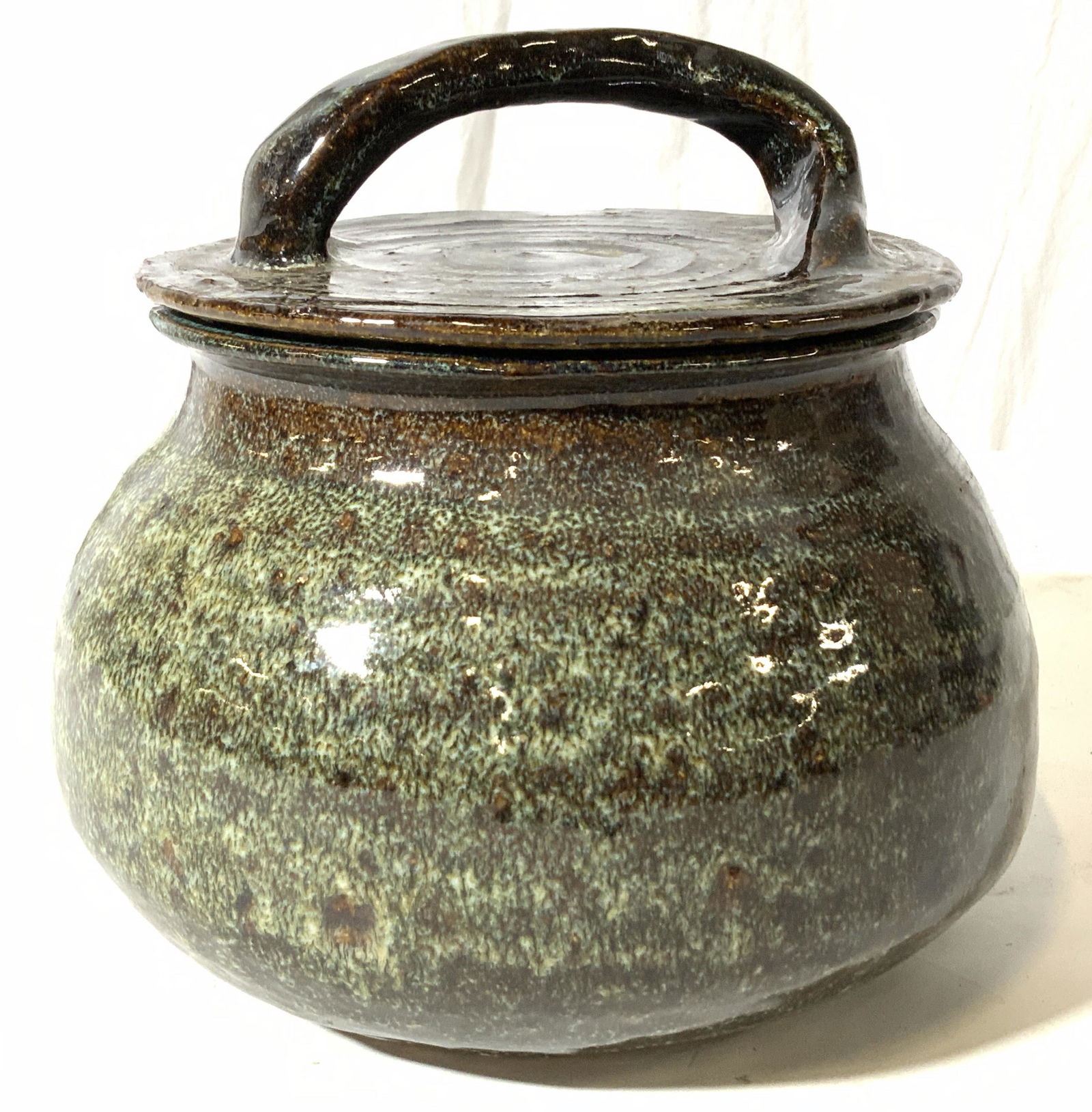 Signed Alurio Glazed Clay Jar with Lid (1 of 6)