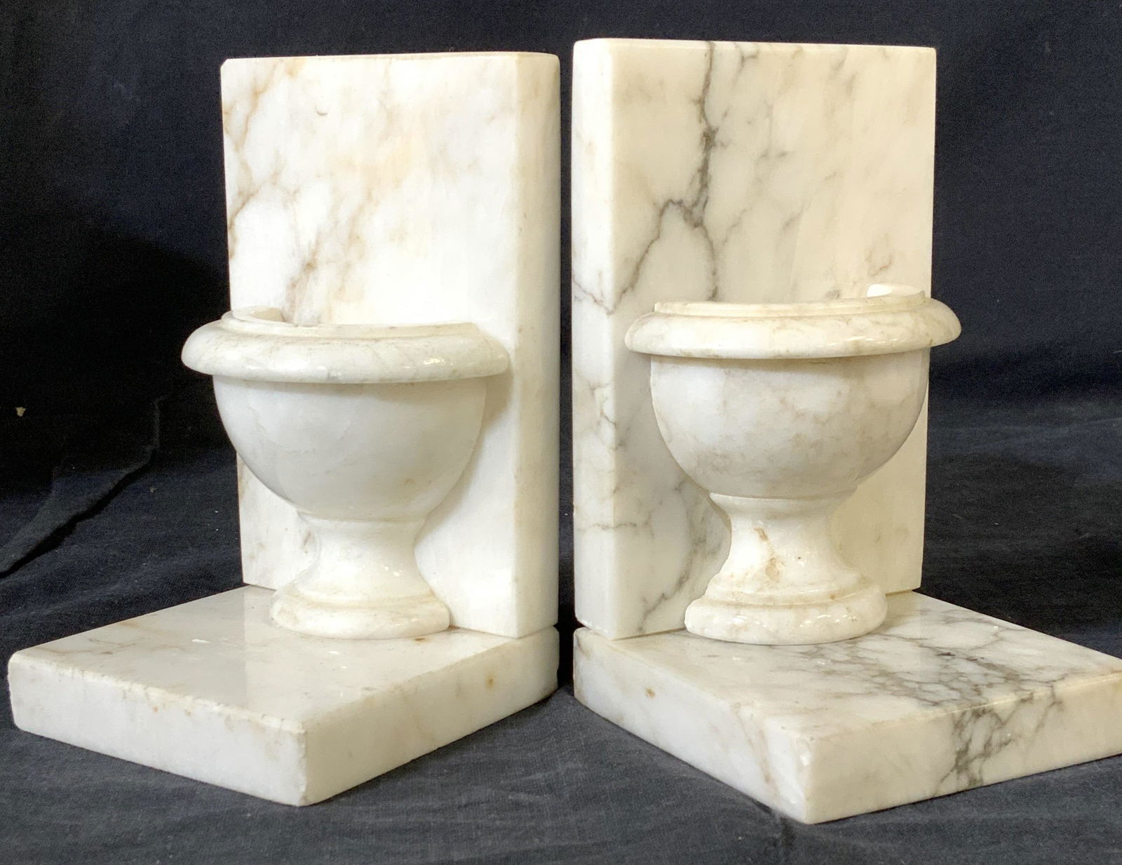 Pair Marble Fountain Bookends, Italy (1 of 7)