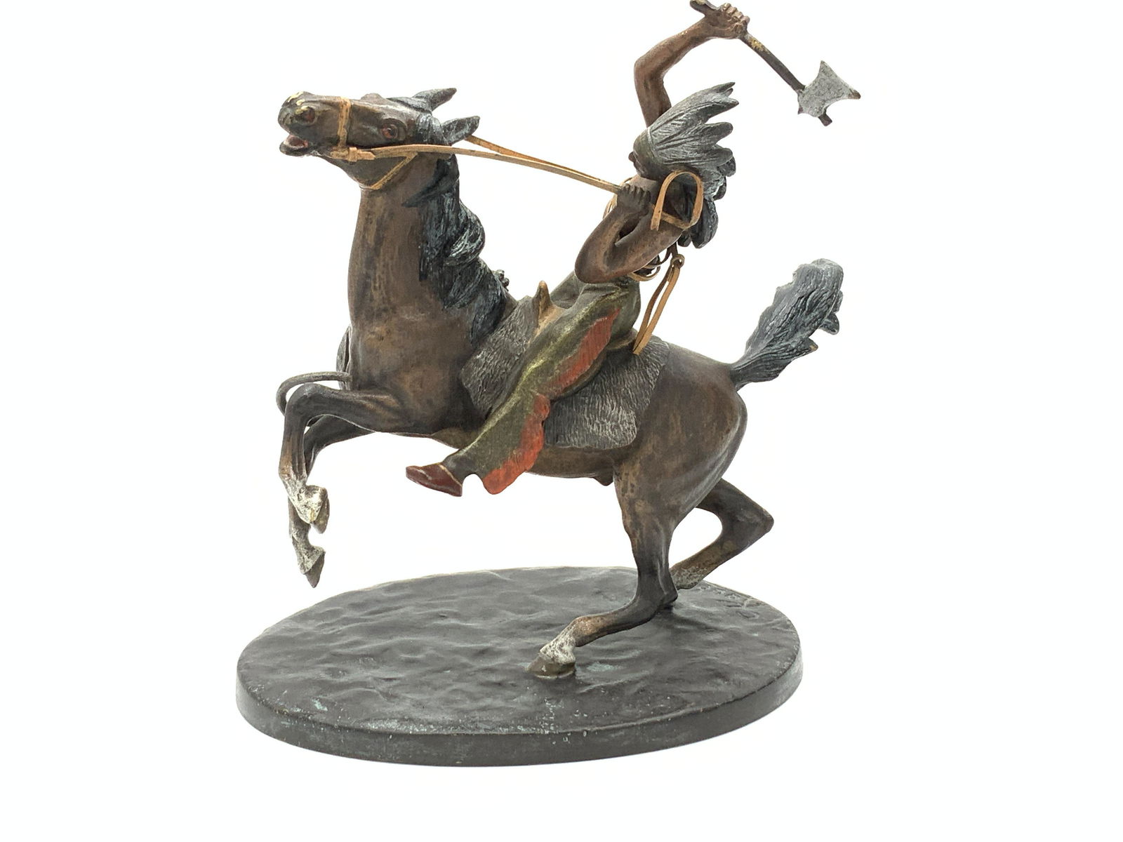 Signed Kauba Bronze Native American On Horse (1 of 12)
