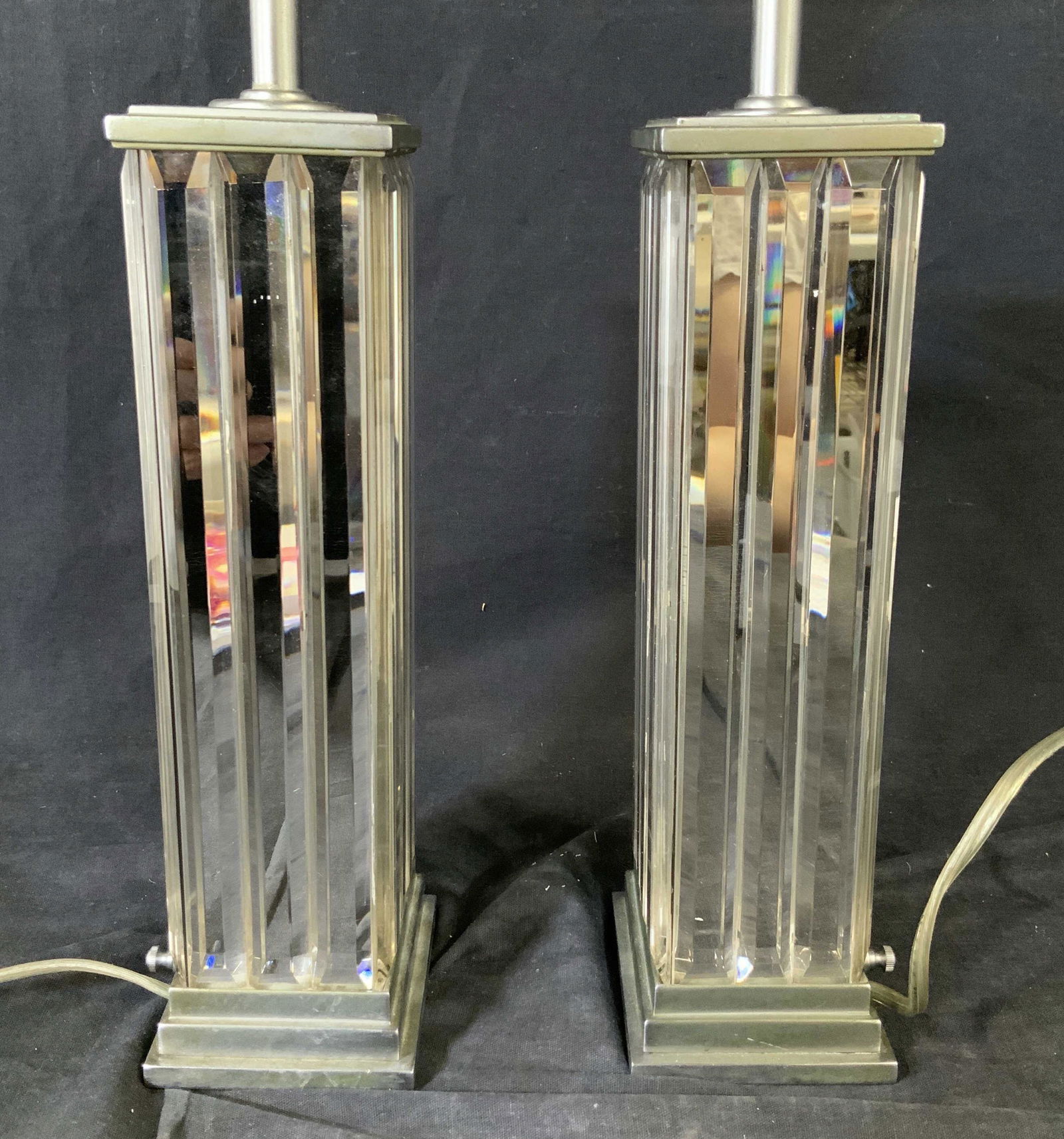 Pair Vintage Art Deco Prism Lamps (1 of 10)