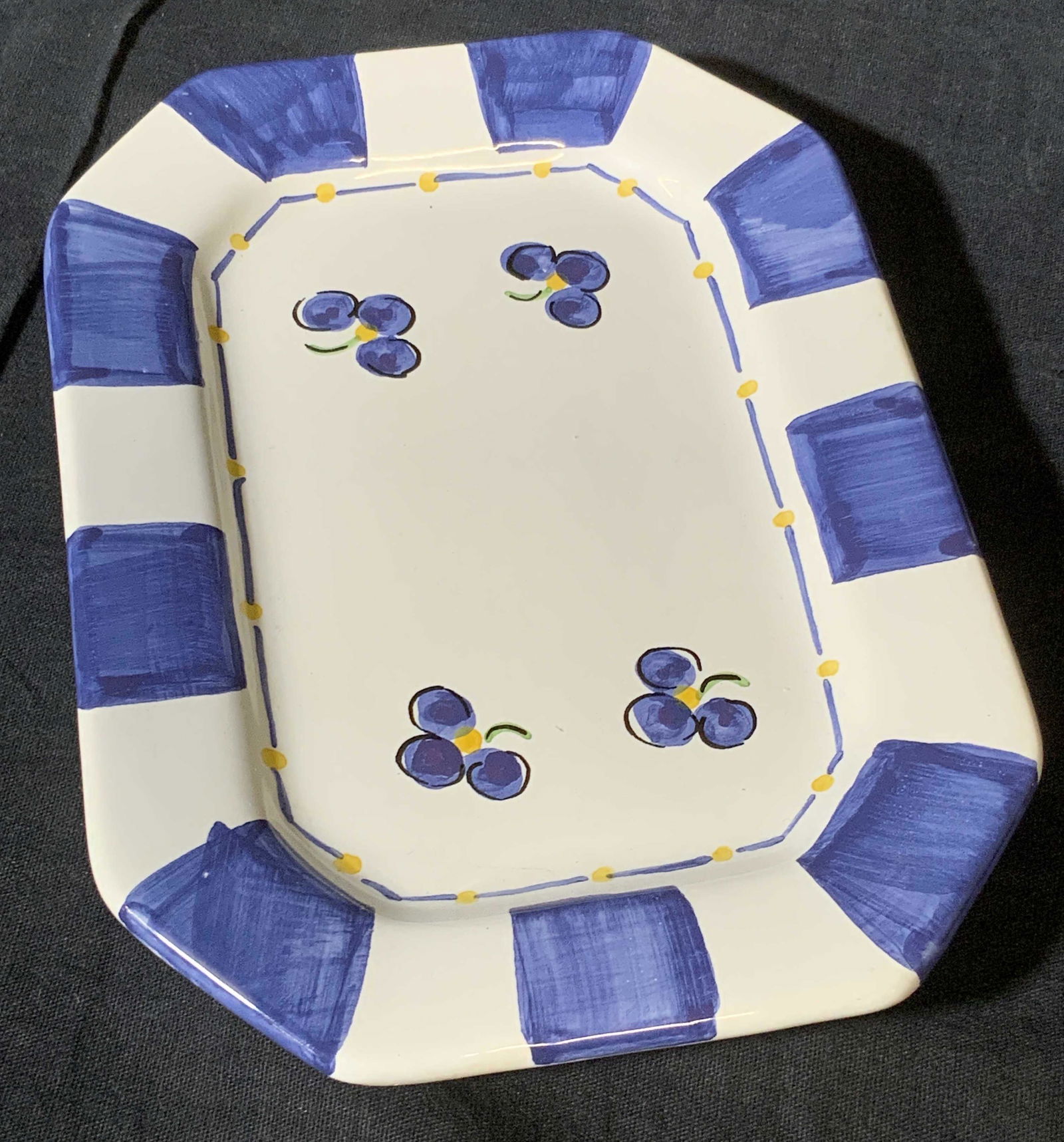 Hand Painted Ceramic Floral Trinket Dish, Portugal (1 of 7)