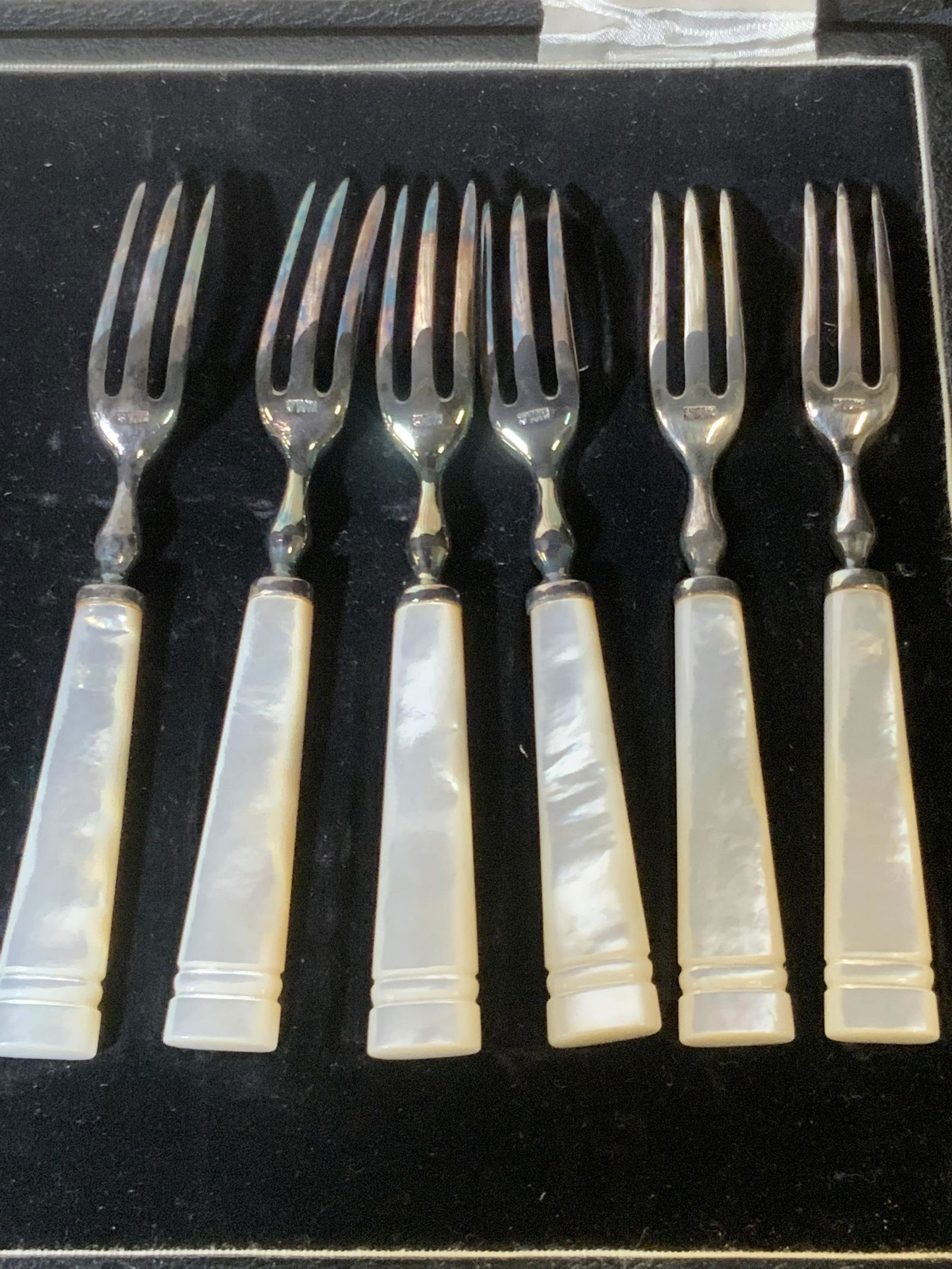 Vntg PLUMMER NY MOP Hors D'Oeuvres Set, Box (1 of 11)