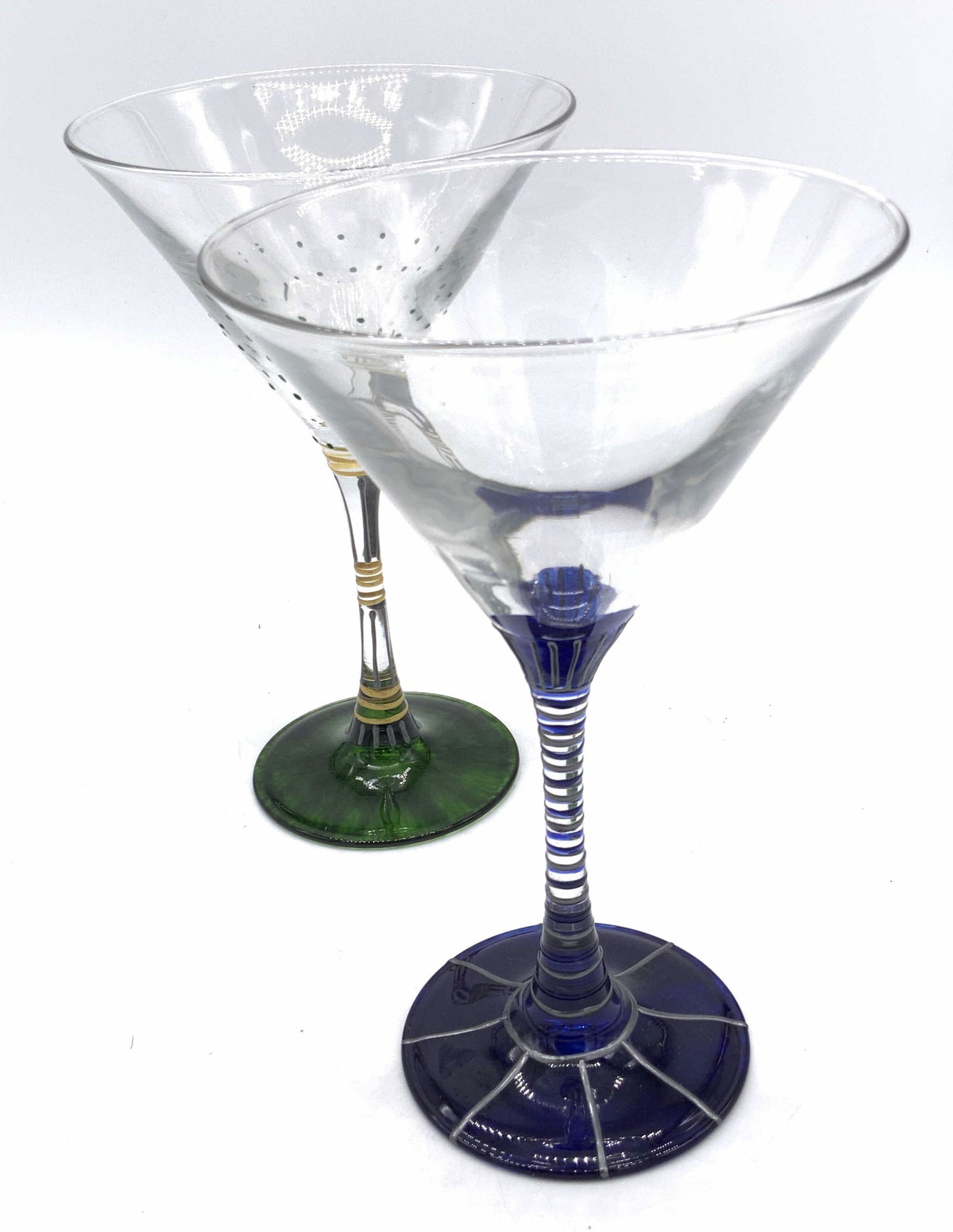 Pair PAULETTE Signed Hand Painted Martini Glasses (1 of 10)