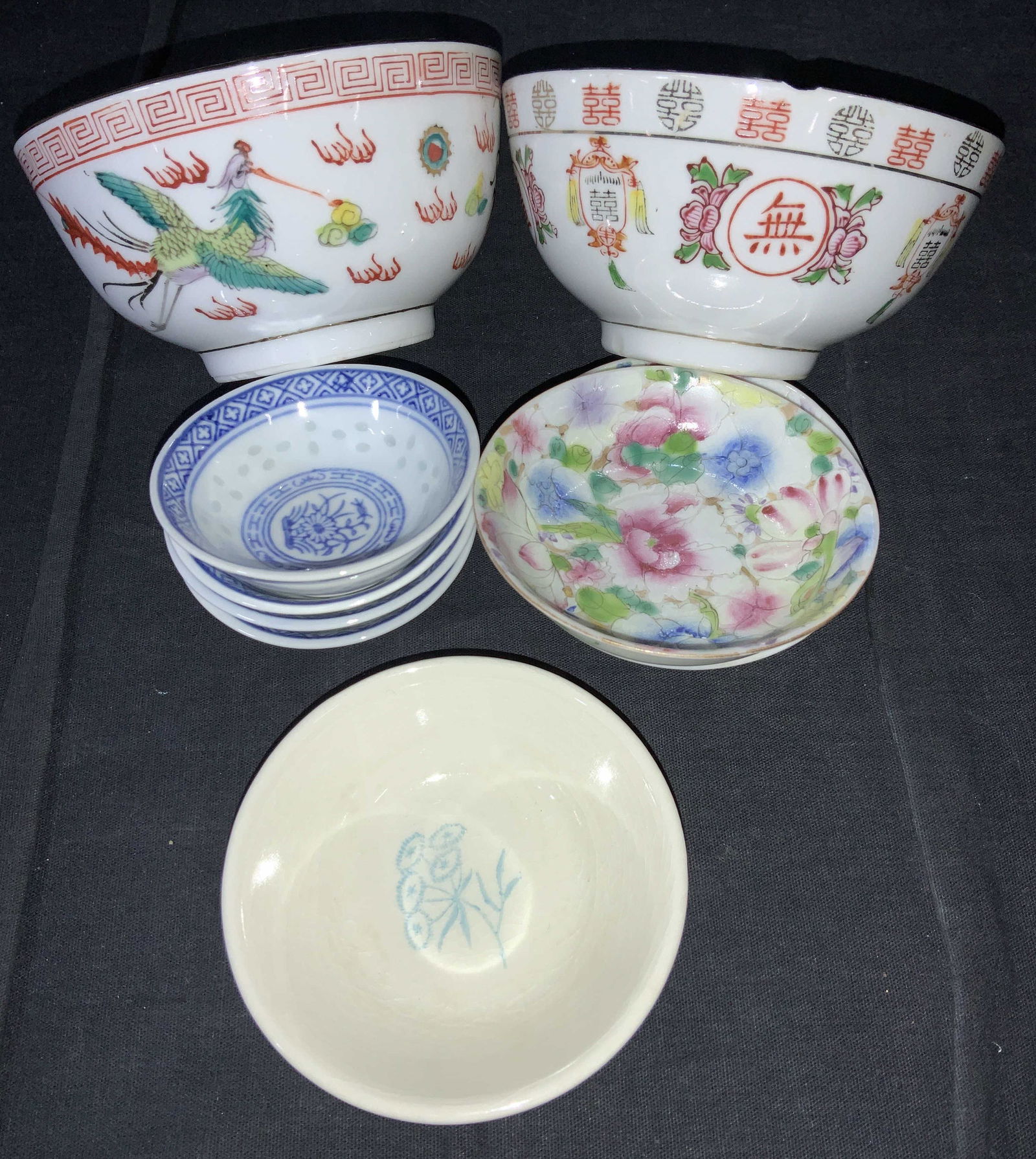 Lot 9 Asian Porcelain Tableware Bowls (1 of 7)