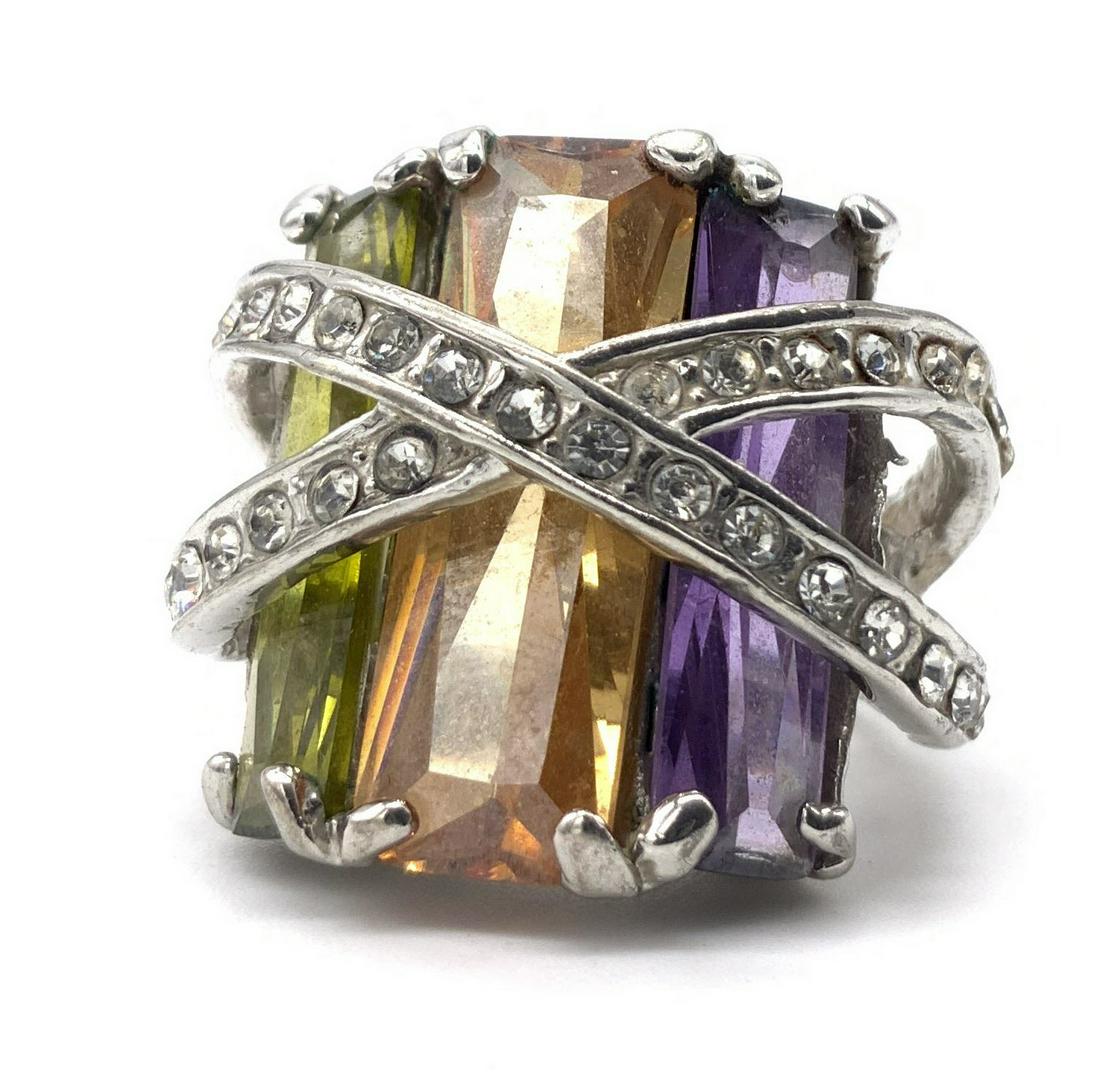 Vintage Multicolored Crystal Statement Ring (1 of 13)
