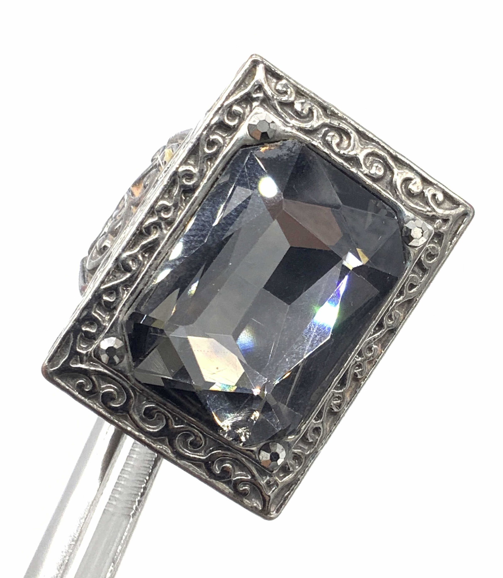 Vintage Faceted Crystal Statement Ring, Jewelry (1 of 12)