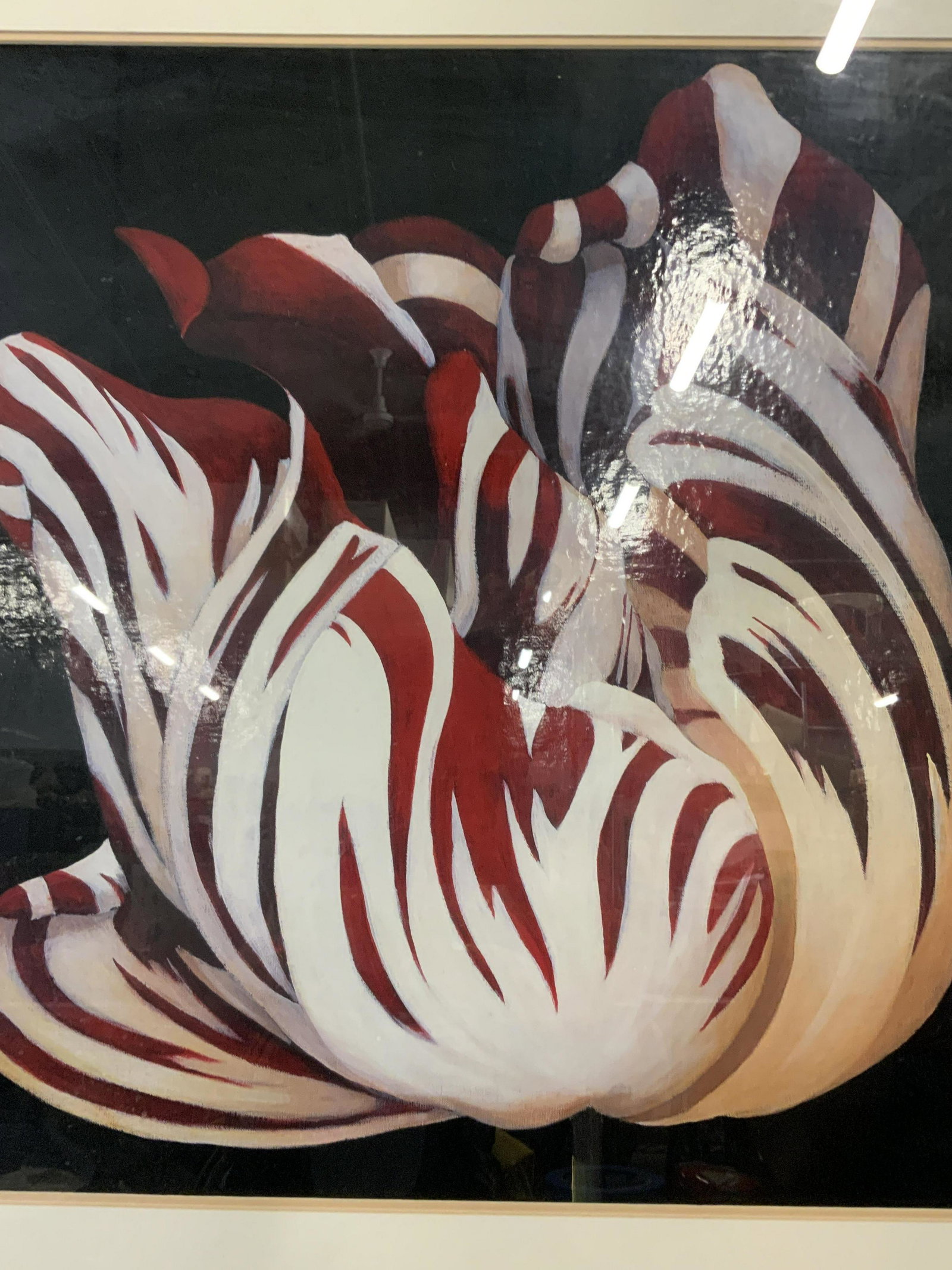 Offset Lithograph of Red Striped Tulip (1 of 6)