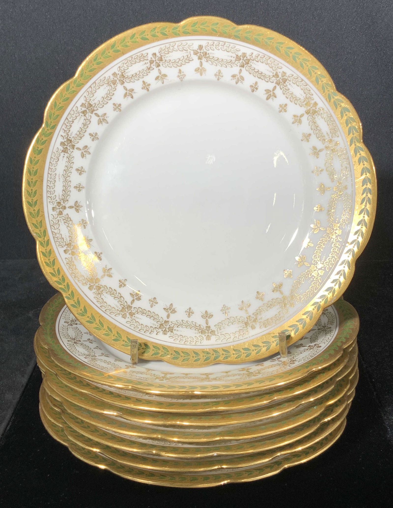 Set 8 LIMOGES J. Pouyat French Porcelain Plates (1 of 9)
