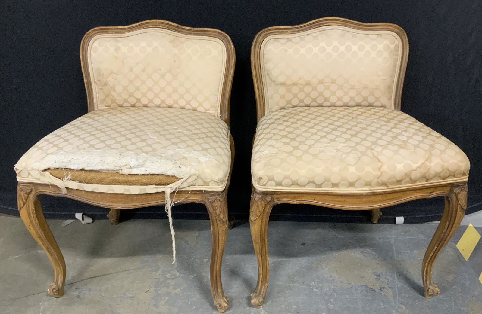 Pair Antique Upholstered Side Chairs (1 of 5)