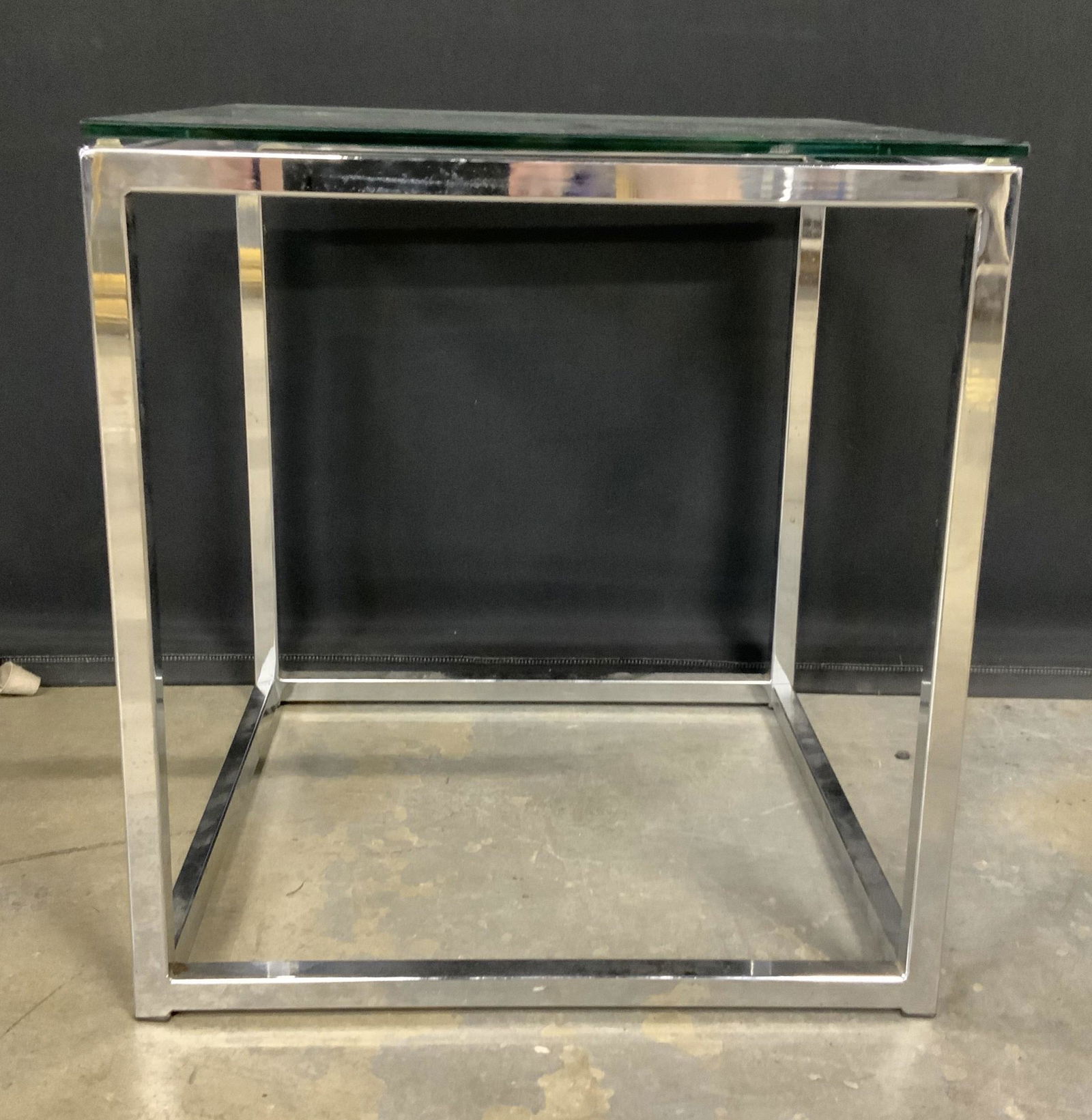 Metal Side Table w Glass Top (1 of 7)