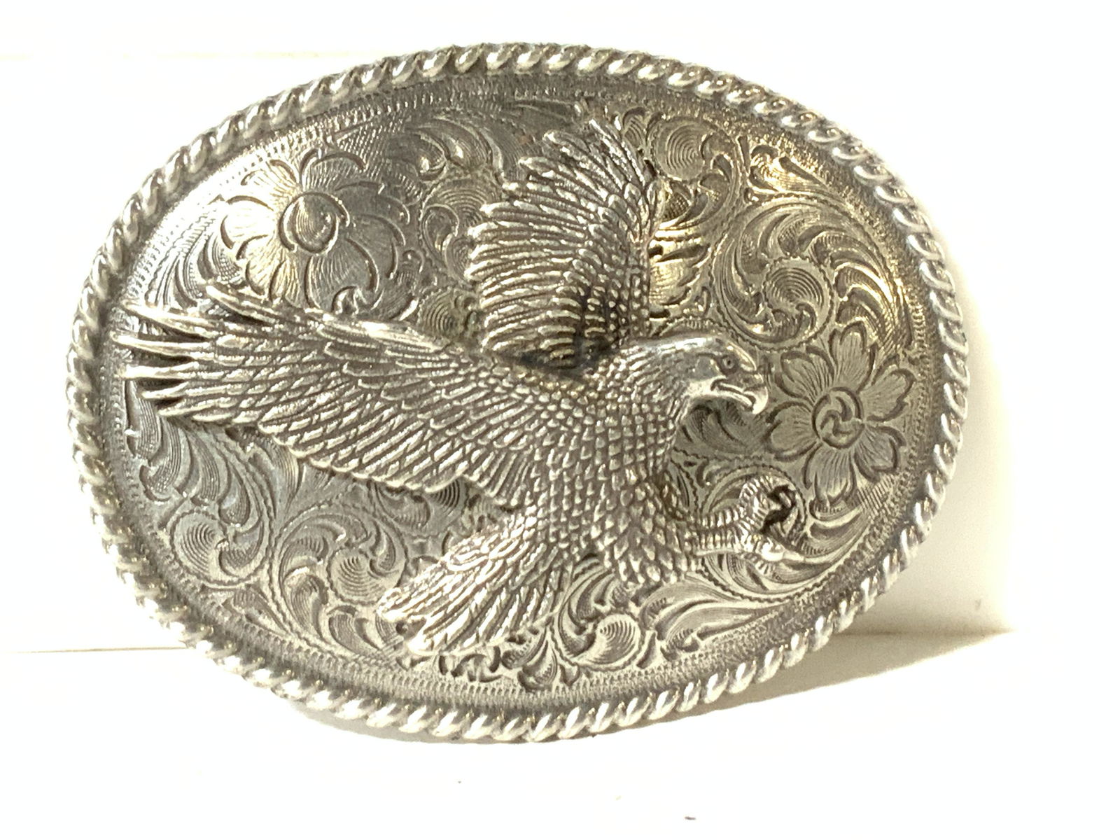Flying Eagle Embossed & Etched Metal Belt Buckle (1 of 6)