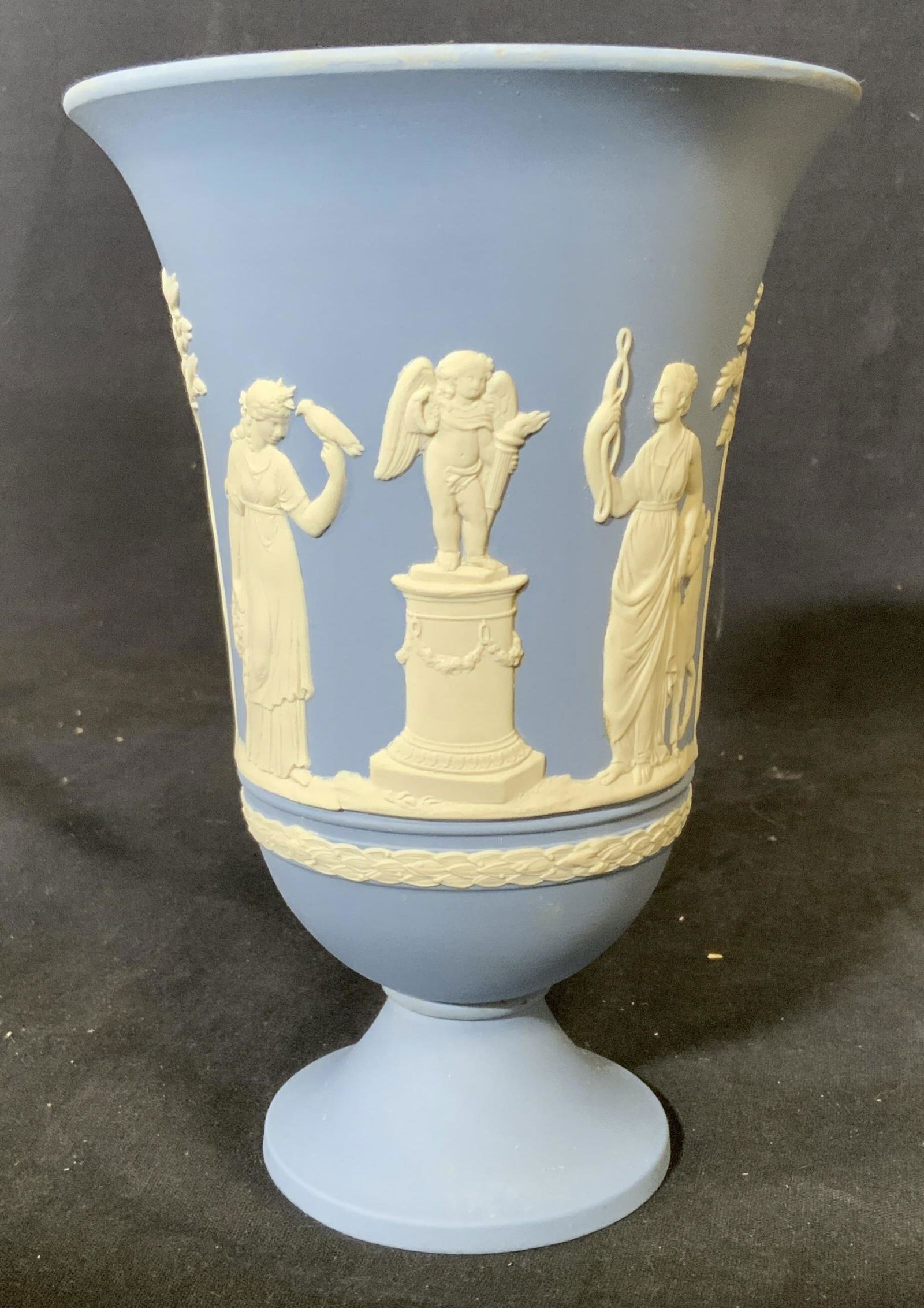 Vintage WEDGWOOD Jasper Ware Vessel, England (1 of 10)