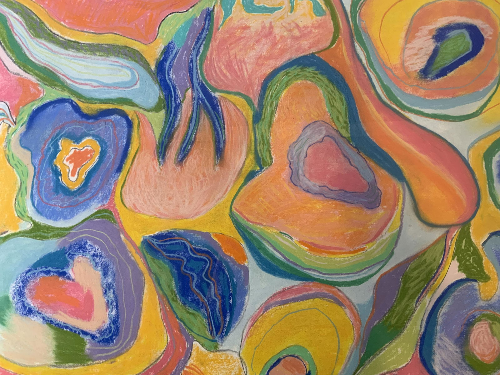 HARRIS Signed Abstract Pastel Drawing (1 of 10)