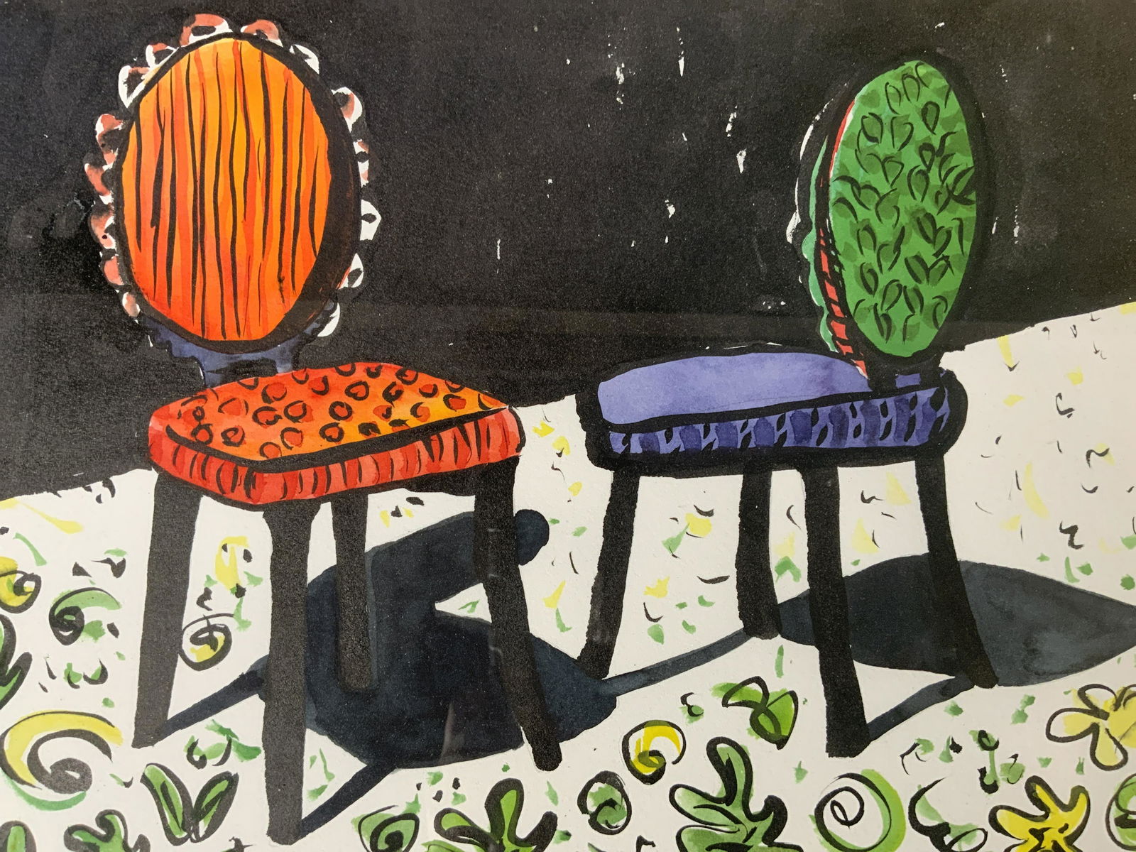 LESLIE MUELLER Whimsical Pair Lithograph (1 of 9)