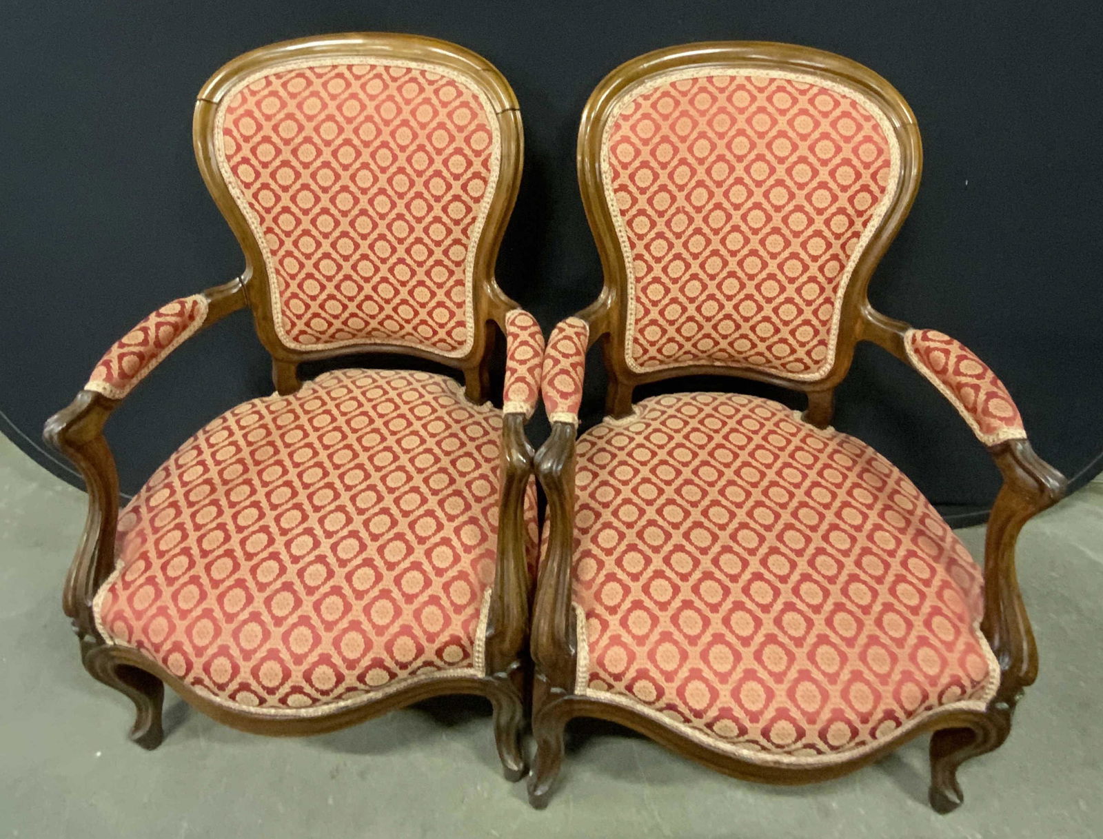 Pair Vintage Upholstered Arm Chairs (1 of 17)