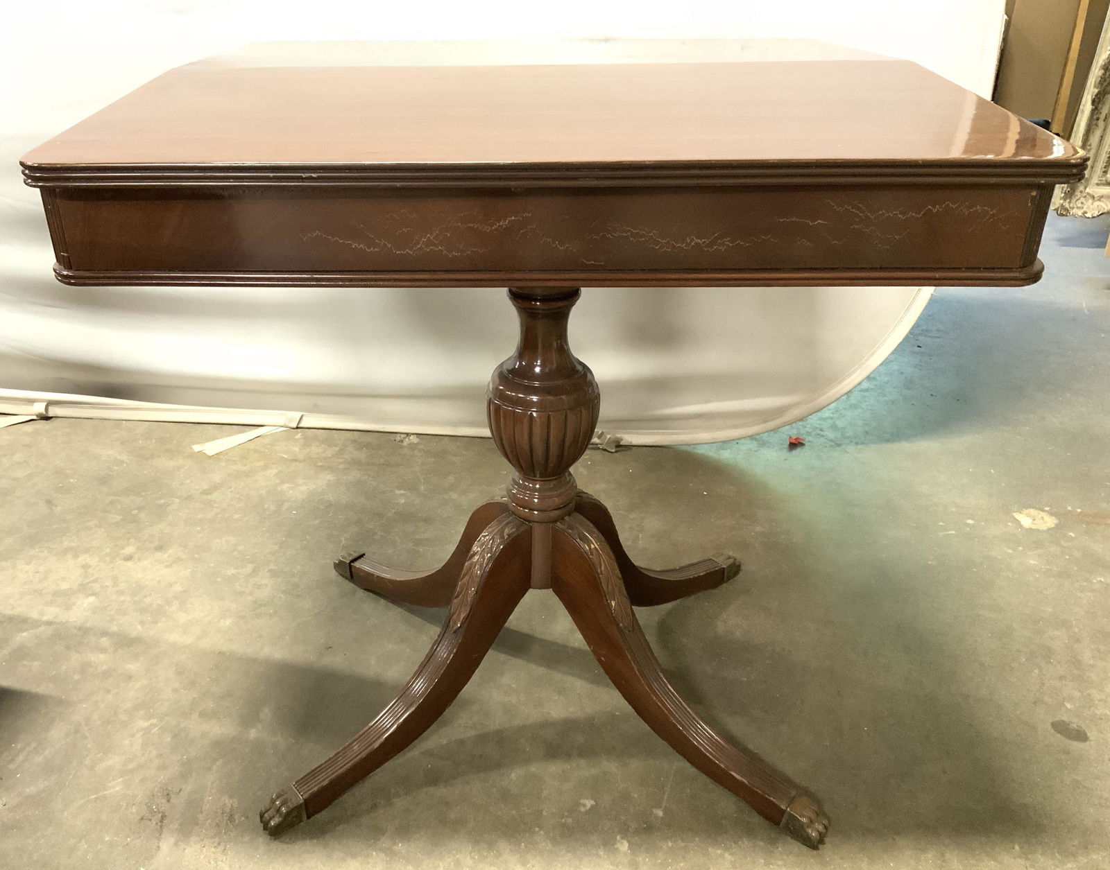 Vintage Mahogany Flip Top Pedestal Table (1 of 11)