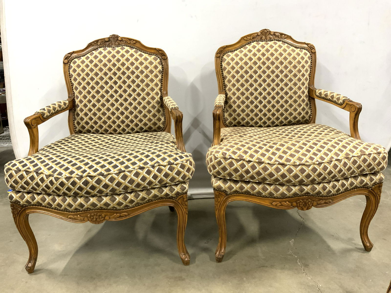 Pair W&J SLOANE BERGERES W Carved Wood Frames (1 of 12)