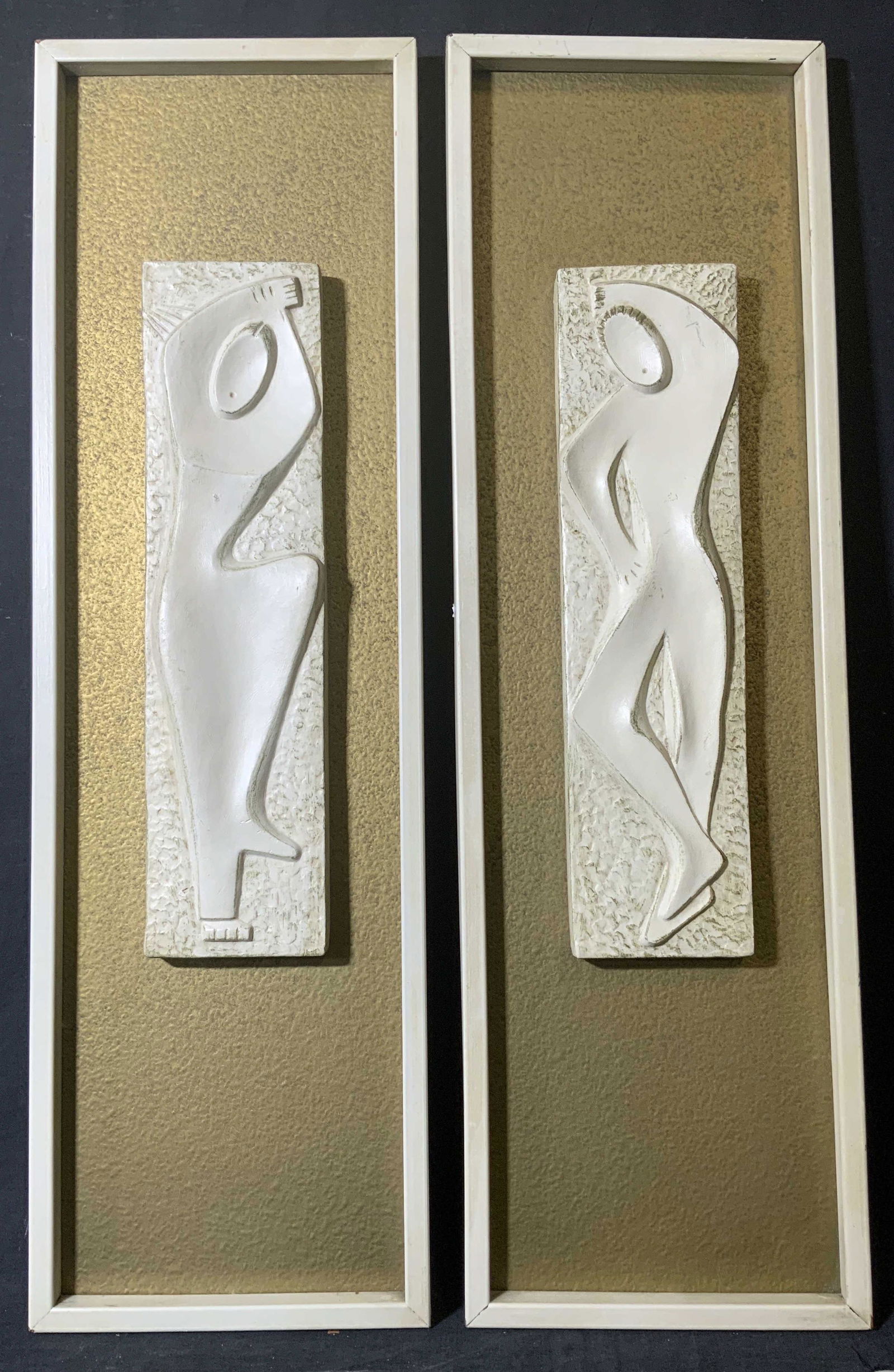 Pair Modernist Ceramic Relief Panels (1 of 10)