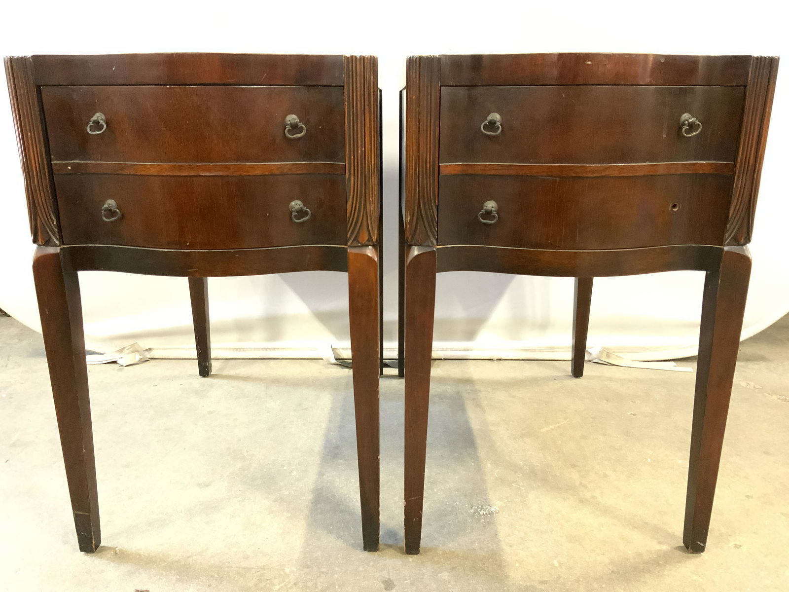 Pair Antique Leather Top Side Tables (1 of 12)