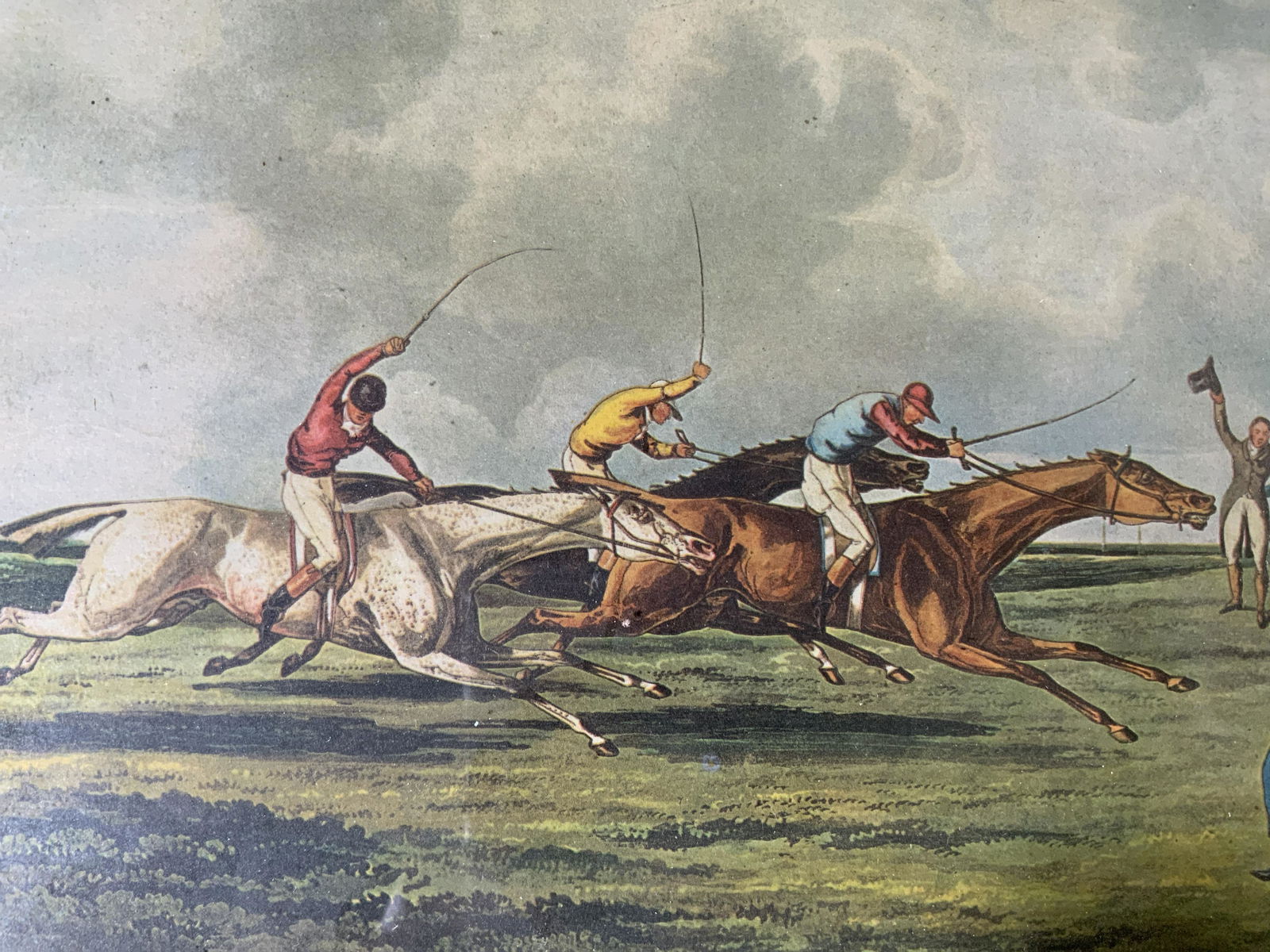 HENRY ALKEN High Mettled Racer Lithograph: HENRY ALKEN High Mettled Racer Lithograph, inscriptions read ‘H Alken delt The High Mettled Racer’, subject a horse race, measures 9 3/4 x 12 1/4 inches, wooden frame, surface wear to frame, profe