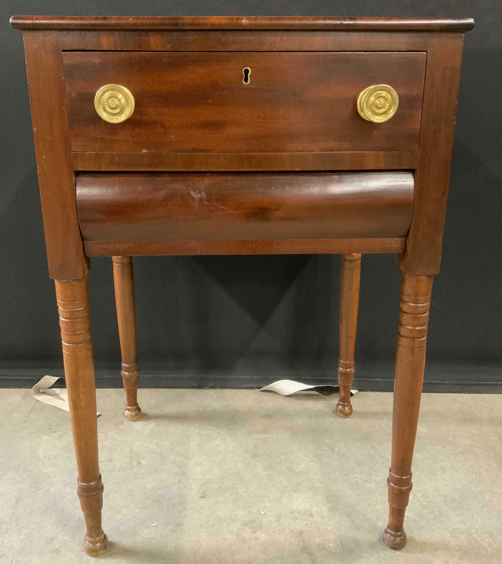 Antique Wooden Side Table W 2 Drawers (1 of 10)
