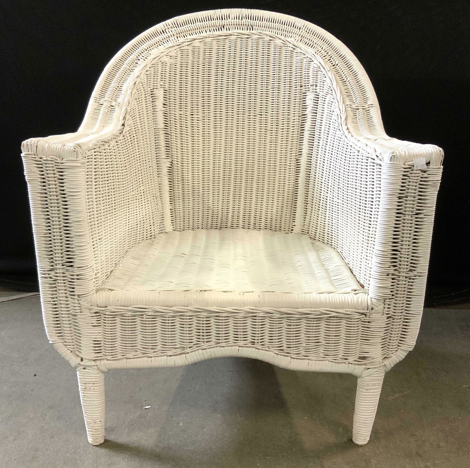 Vintage White Toned Outdoor Wicker Armchair (1 of 10)